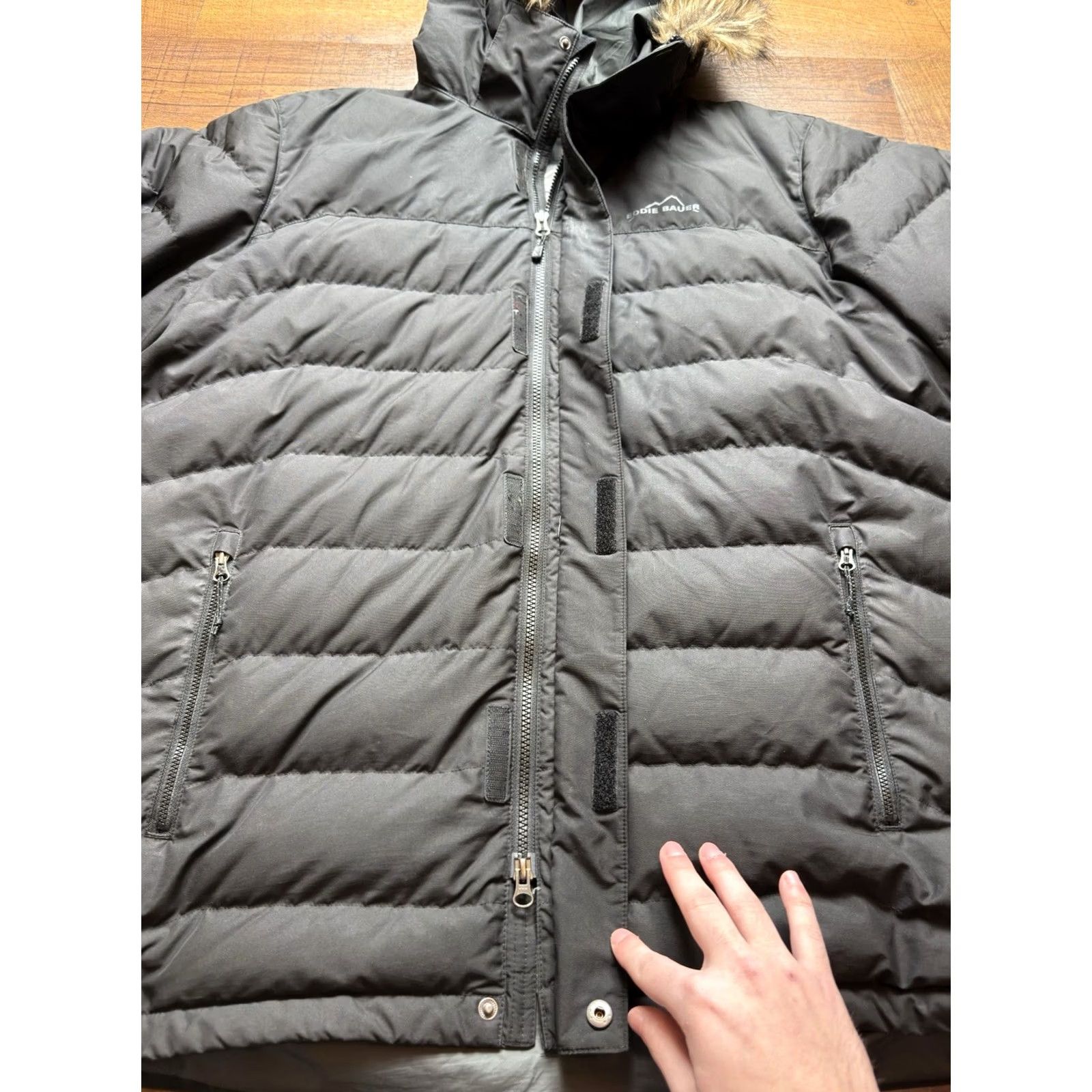Eddie Bauer Eddie Bauer Parka Jacket Down Puffer Coat Full Zip Faux Fur Hood Men 2XL Black Size US XXL / EU 58 / 5 - 6 Thumbnail