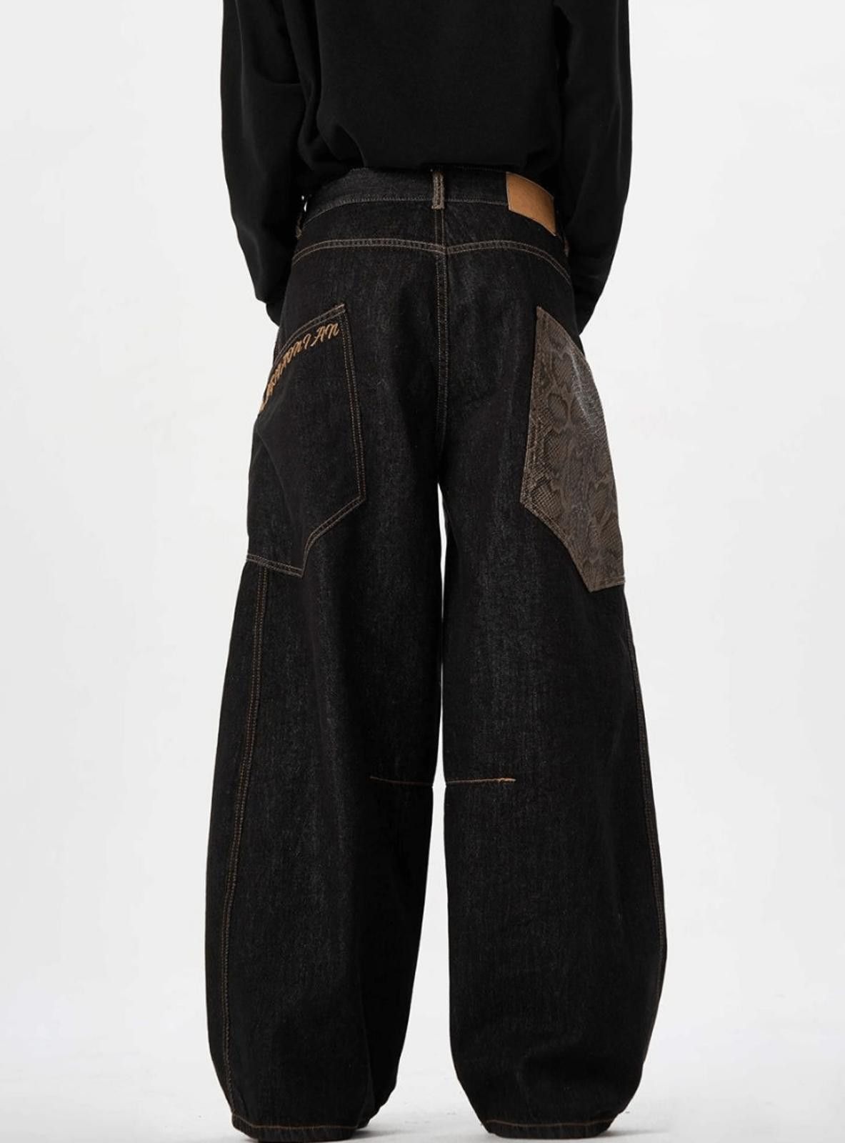 Other Snake Patch Loose Wide Leg Jeans Size US 32 / EU 48 - 3 Thumbnail