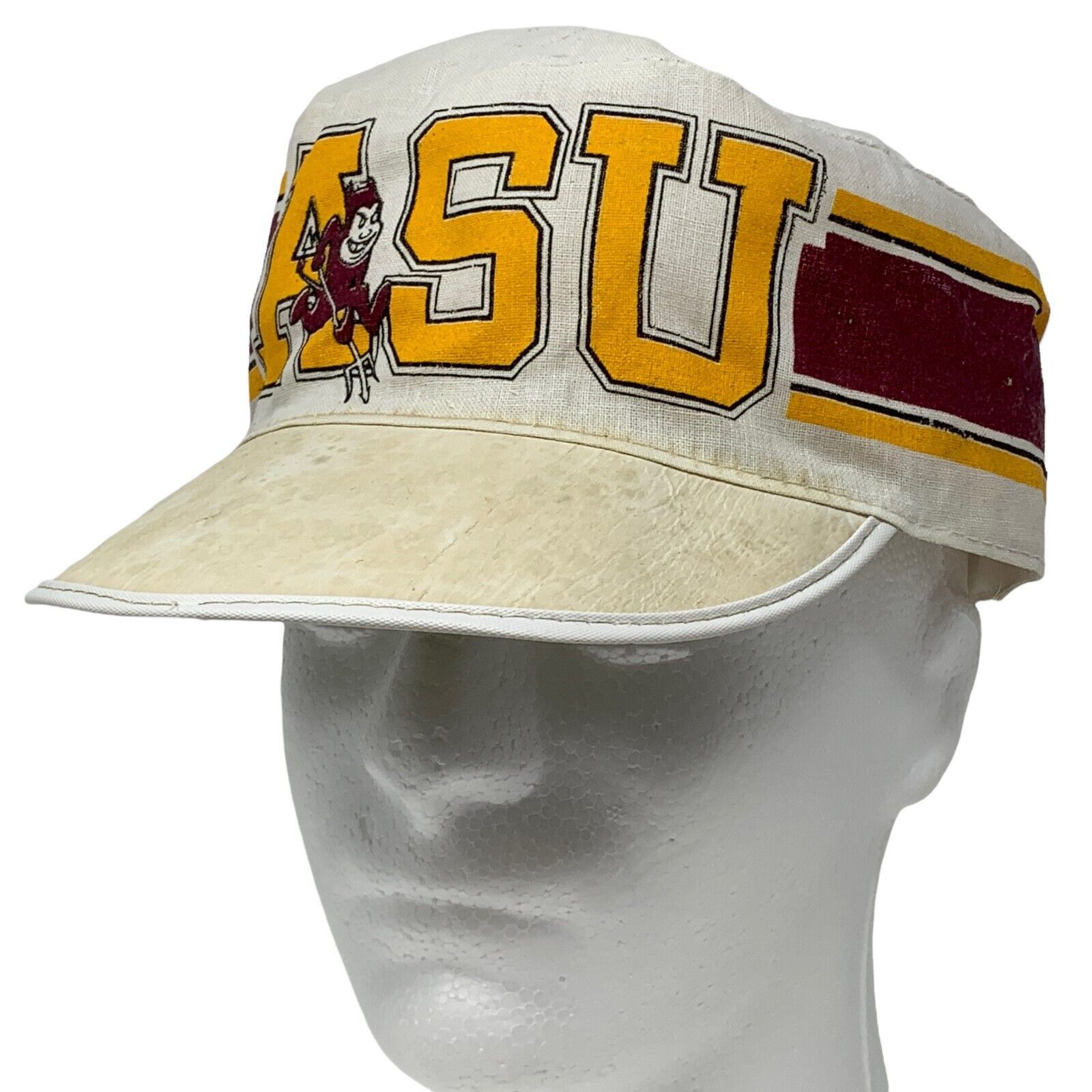 Other Vintage ASU Sun Devils Painters Hat Cap Fitted 7 3/8 White Size ONE SIZE - 1 Thumbnail