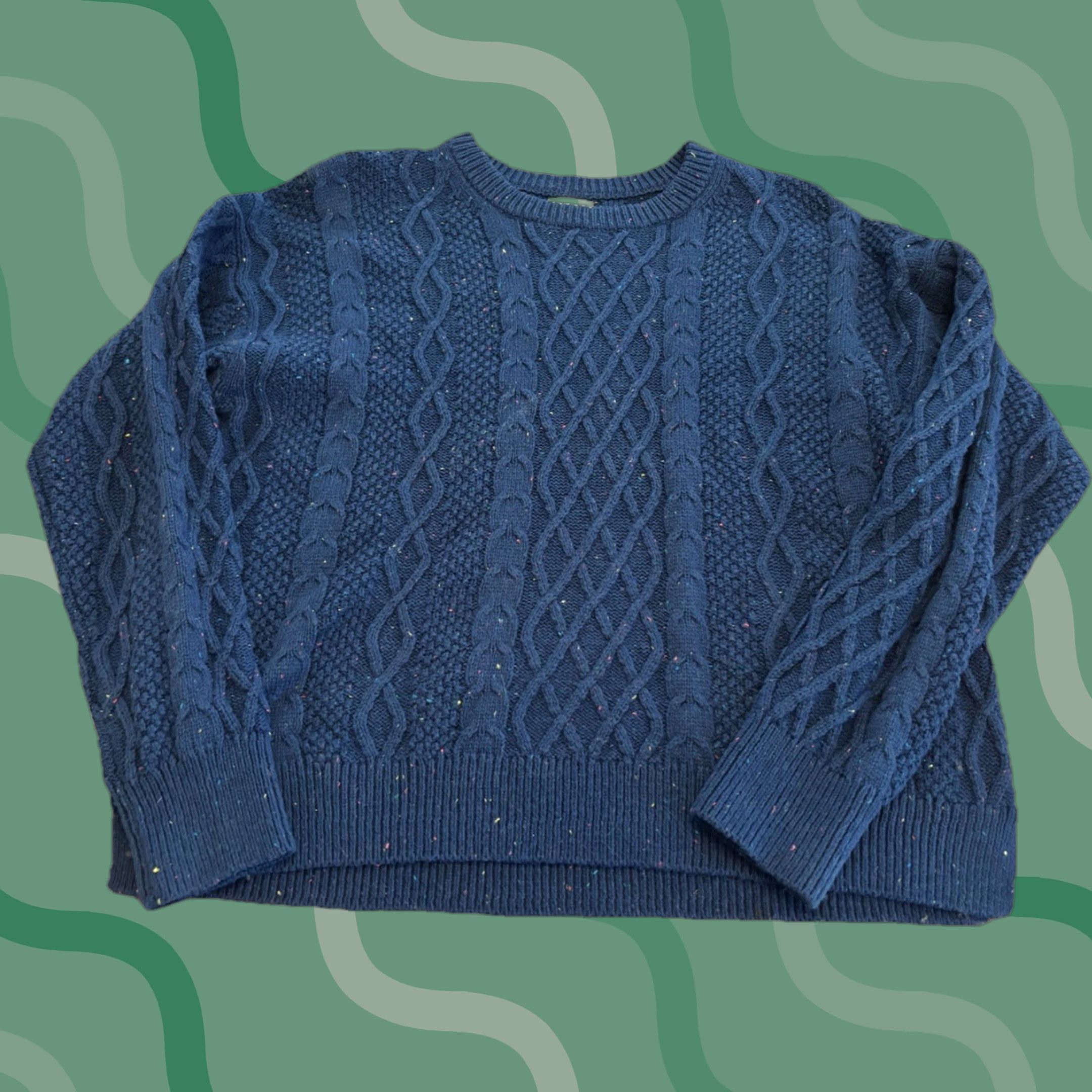 J.Crew J.CREW Sweater Pullover Cable-Knit Blue Women's XL, Size XL Pullover Knit Style Cable-Knit Classic Winter Vintage? Size XL / US 12-14 / IT 48-50 - 1 Thumbnail