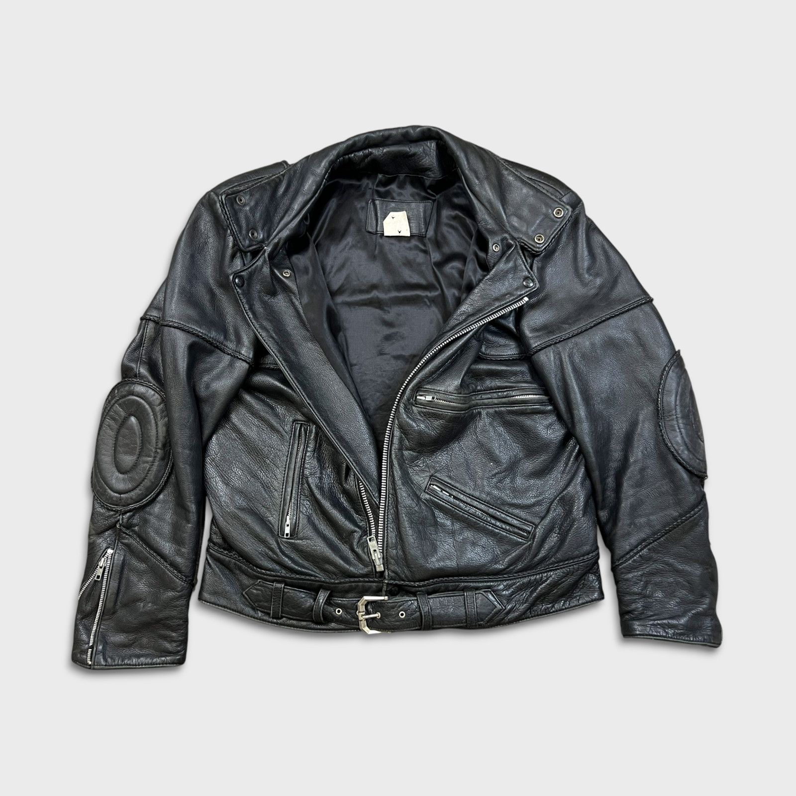 Vintage Vintage 80s Leather Ranch Motorcycle Jacket Padded Biker Size US L / EU 52-54 / 3 - 2 Thumbnail