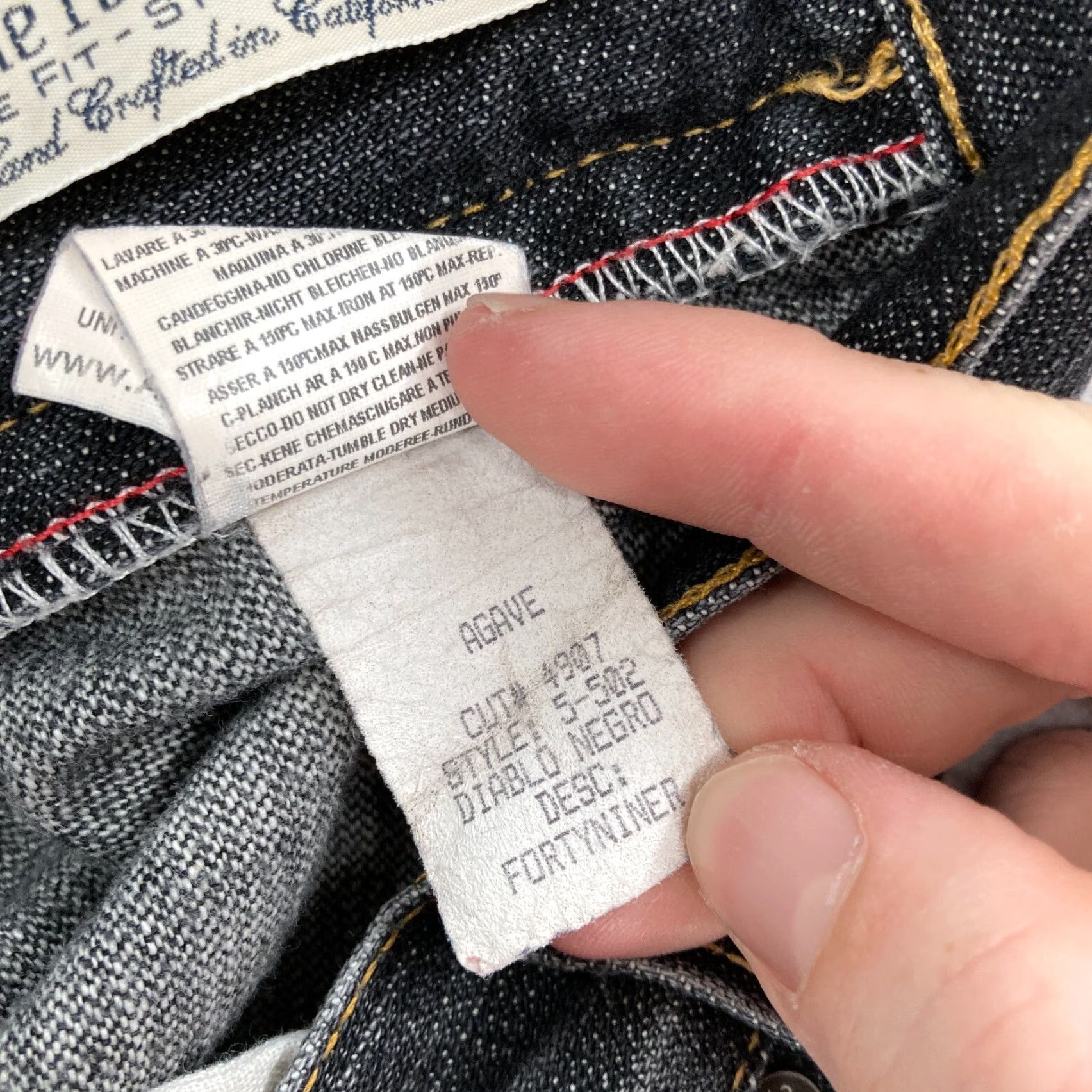 Denime Agave The Fortyniner Jeans Mens 40x33 Straight Fit Loose Comfort Relaxed Denim Black Diablo Negro Size US 40 / EU 56 - 7 Thumbnail