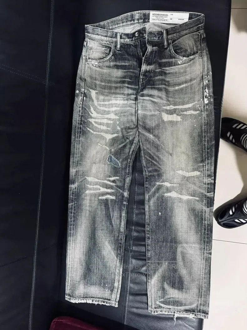 Neighborhood NBHD Distressed Denim Jeans. Size US 27 - 1 Thumbnail