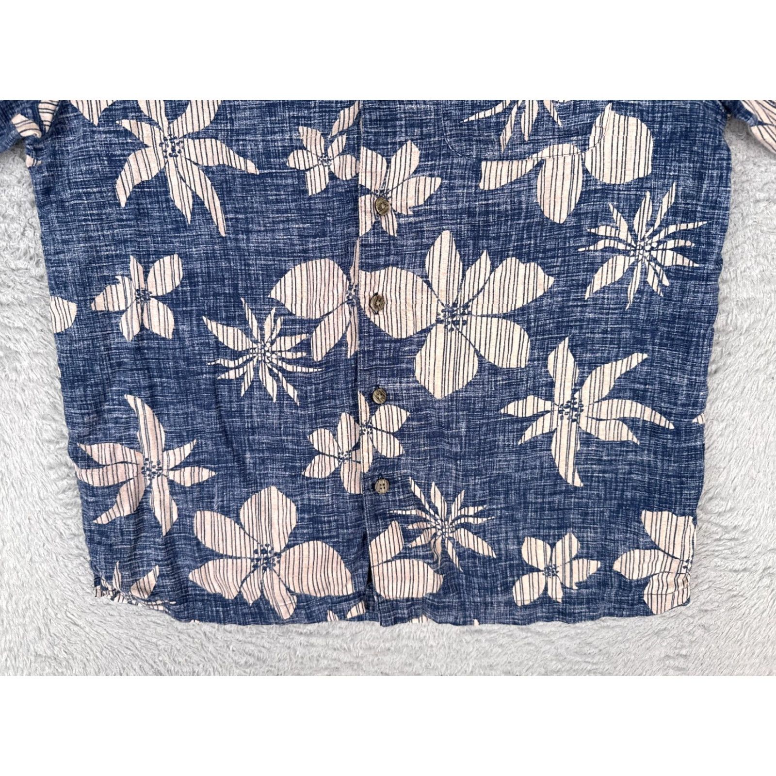 George GEORGE Shirt Men Medium Blue White Floral Button Up 100% Rayon Pocket Hawaiian Vintage No Size US M / EU 48-50 / 2 - 5 Thumbnail