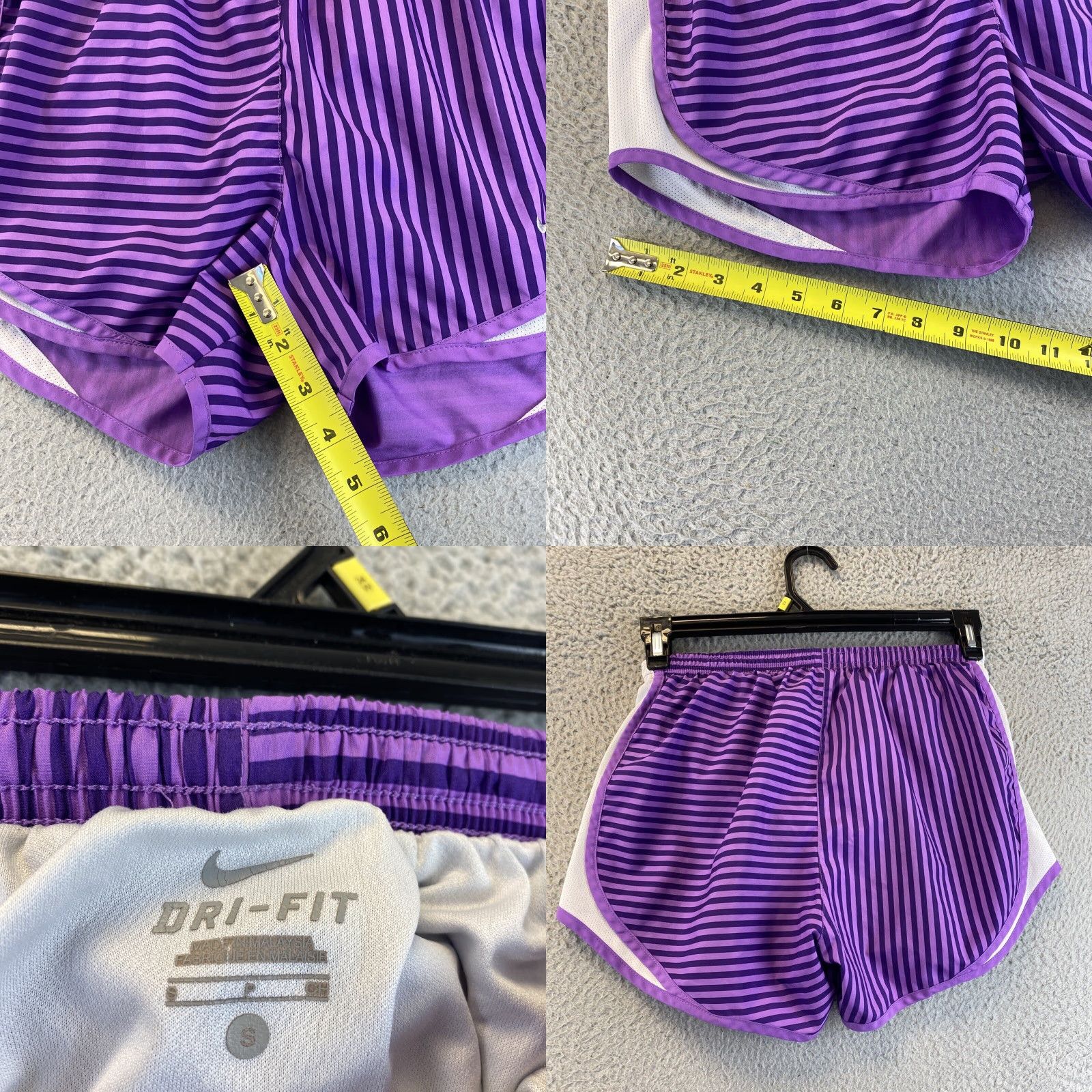 Nike Nike Dri-FIT Running Shorts S Purple White Women's Athletic Activewear Size 28" / US 6 / IT 42 - 8 Thumbnail