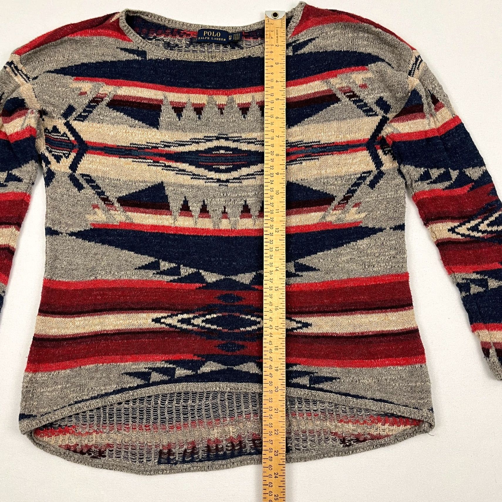 Polo Ralph Lauren Polo Ralph Lauren Sweater Womens XS Oversized Southwestern Aztec Knit Blouse Top Size XS / US 0-2 / IT 36-38 - 4 Thumbnail