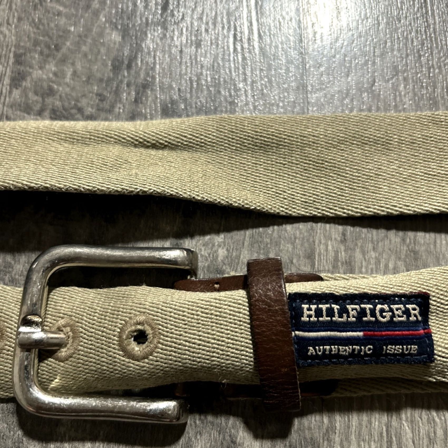 Tommy Hilfiger Tommy Hilfiger Belt Men 42 Multicolor Canvas Ribbon Silver Buckle Golf Belt Logo Size 42 Mens Size 42 - 2 Thumbnail