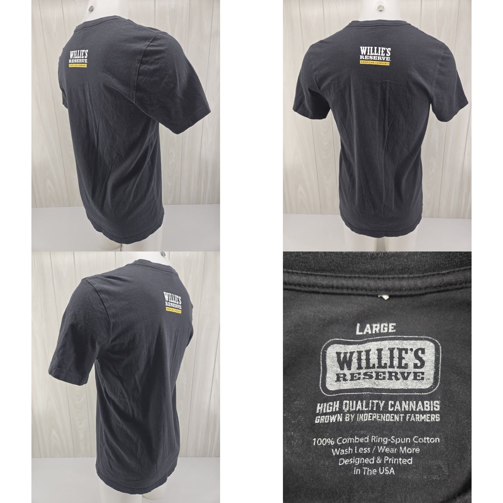 Vintage Willie's Reserve Black T-Shirt Men's LARGE Slim Willie Nelson Shirt Size US L / EU 52-54 / 3 - 8 Thumbnail