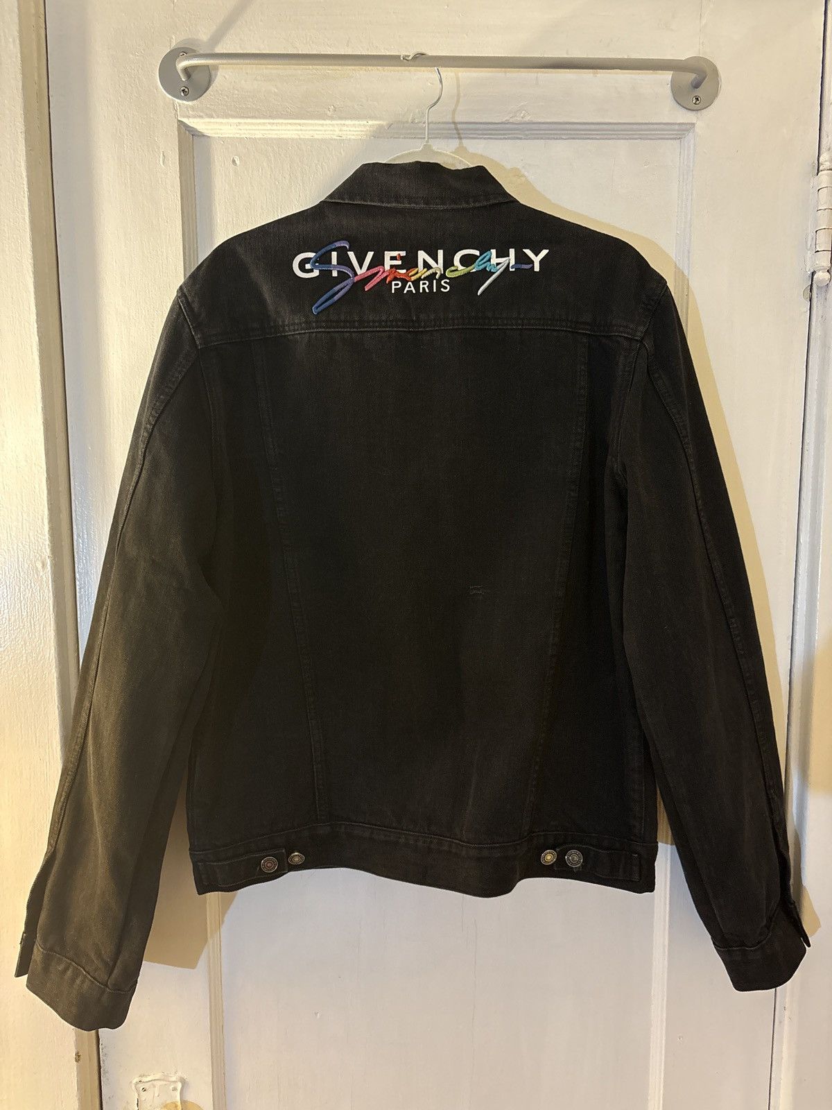 Givenchy GIVENCHY Paris Denim Logo Embroidered Jacket Mens Size US XL / EU 56 / 4 - 2 Thumbnail