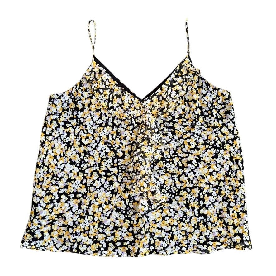 Karl Lagerfeld Karl Lagerfeld Paris Floral Ruffle Slip Top in Floral Size L Size L / US 10 / IT 46 - 2 Thumbnail
