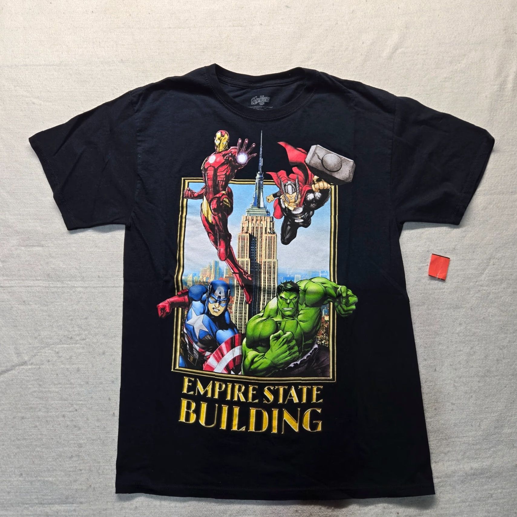 Vintage Marvel Shirt Men M Gray Cotton Empire State Building Hulk Captain America Thor 90s? Not applicable. Size US M / EU 48-50 / 2 - 2 Thumbnail