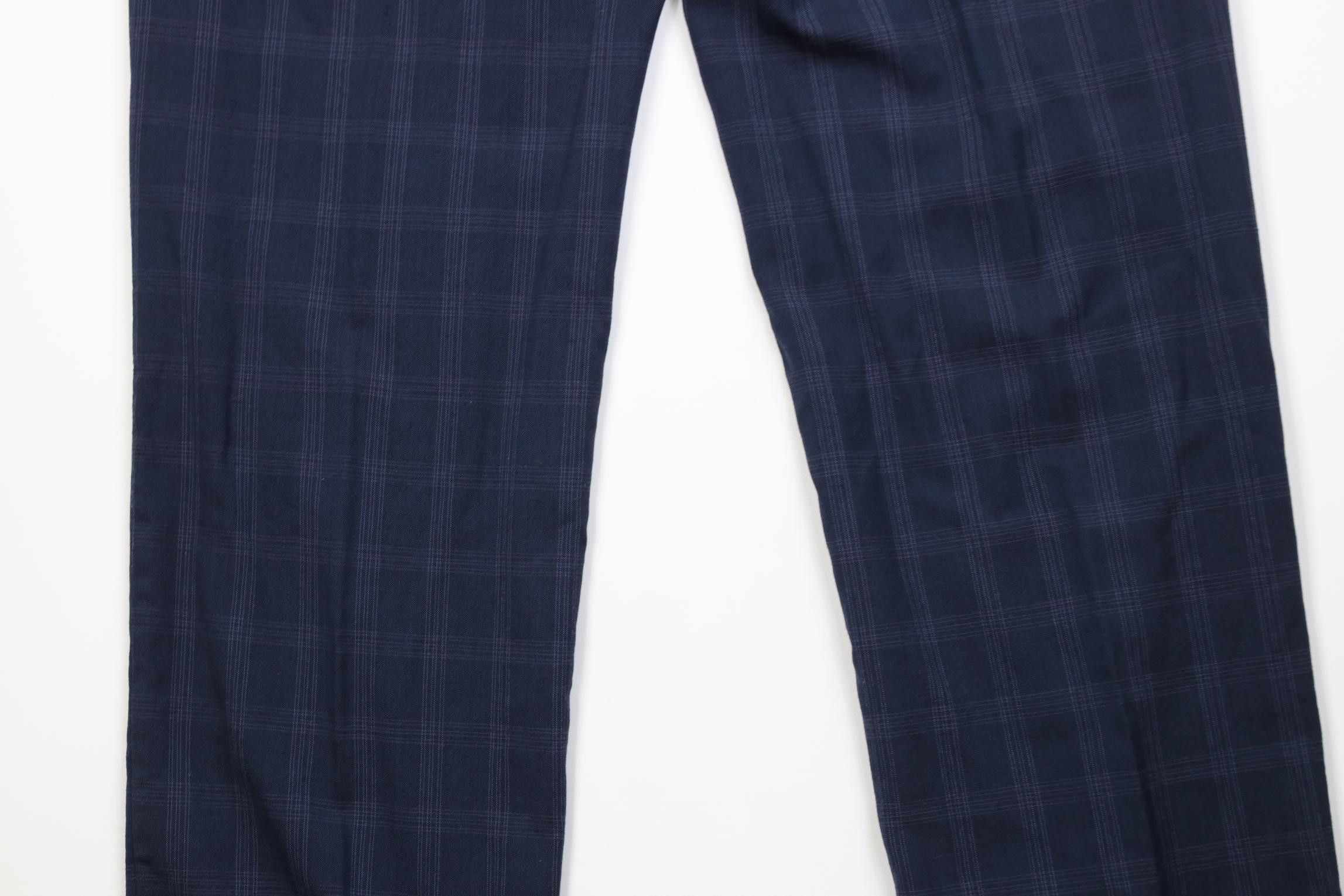 Vintage Vintage Streetwear Wool Knit Wide Leg Chino Pants Blue Plaid Size US 34 / EU 50 - 15 Thumbnail