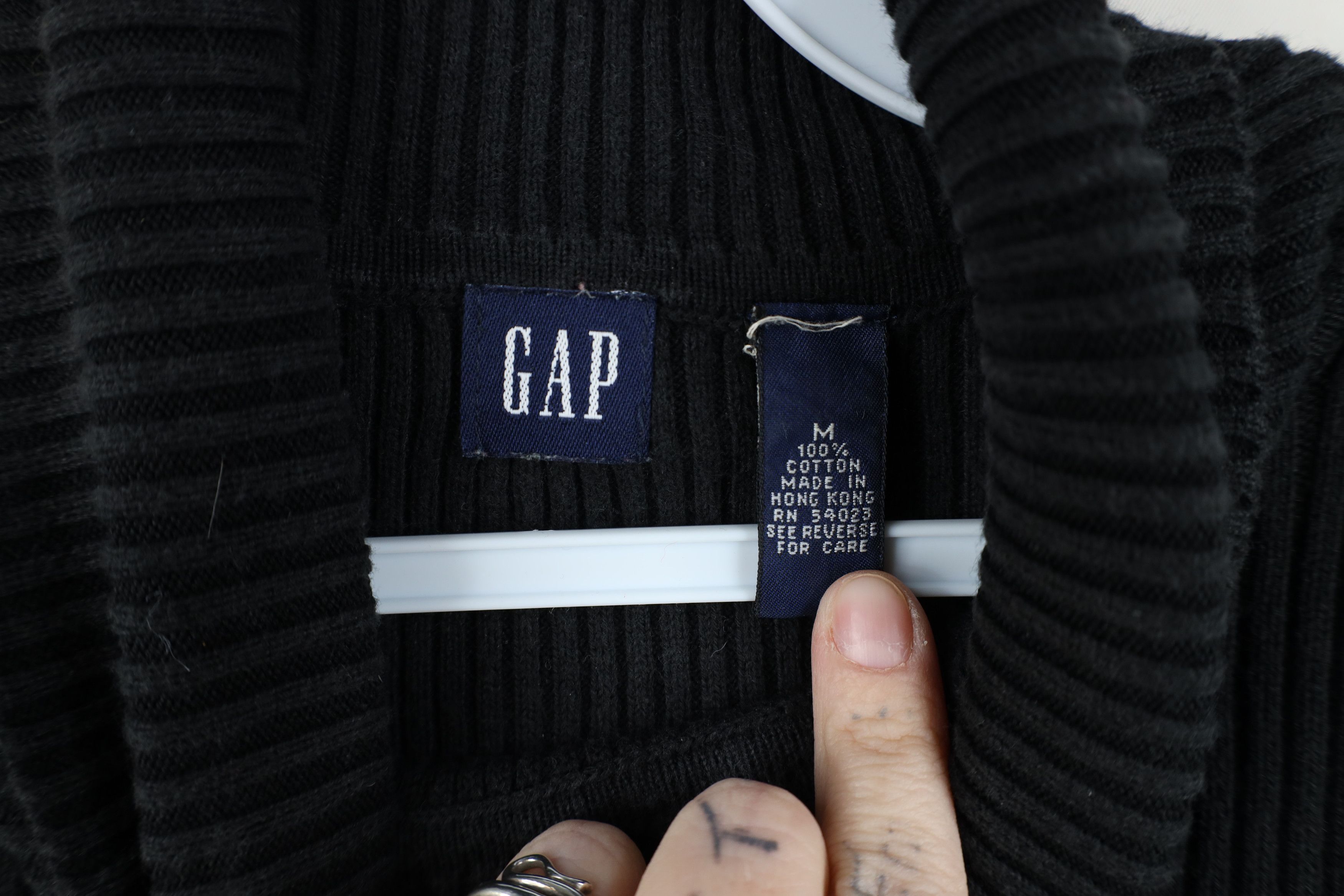 Gap Vintage 90s Gap Blank Ribbed Knit Turtleneck Sweater Black Size M / US 6-8 / IT 42-44 - 4 Thumbnail