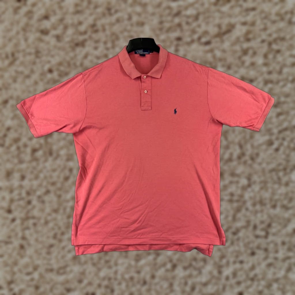 Ralph Lauren VINTAGE Ralph Lauren Polo Shirt Mens L Pink 100% Cotton Polo Shirt Polo Pink Golf Pony Short Sleeve Slim Mens Size US L / EU 52-54 / 3 - 1 Thumbnail