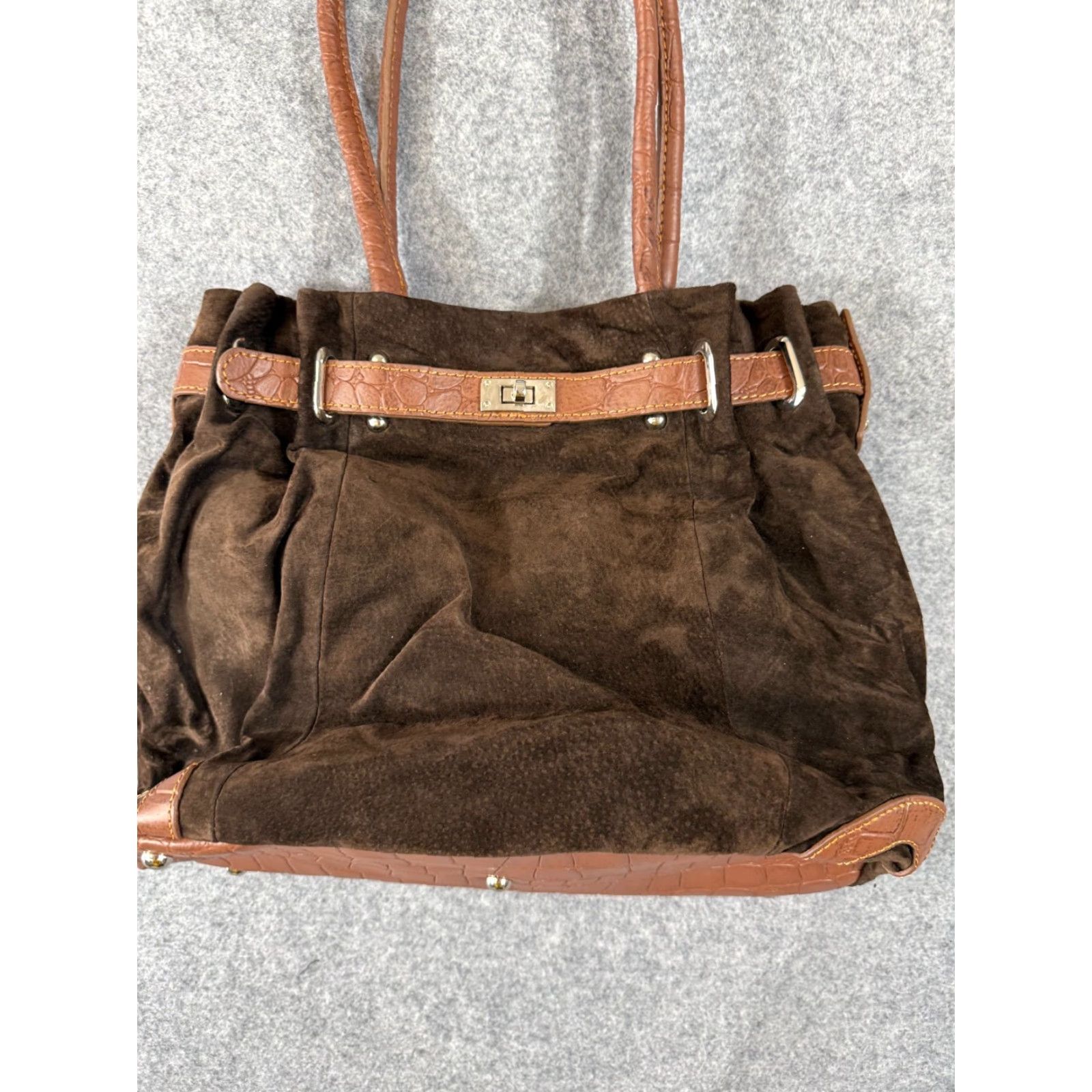 Vintage VINTAGE Gun Tote’n Mamas Shoulder Bag Womens Brown Concealed Carry Suede Leather Purse Size ONE SIZE - 4 Thumbnail
