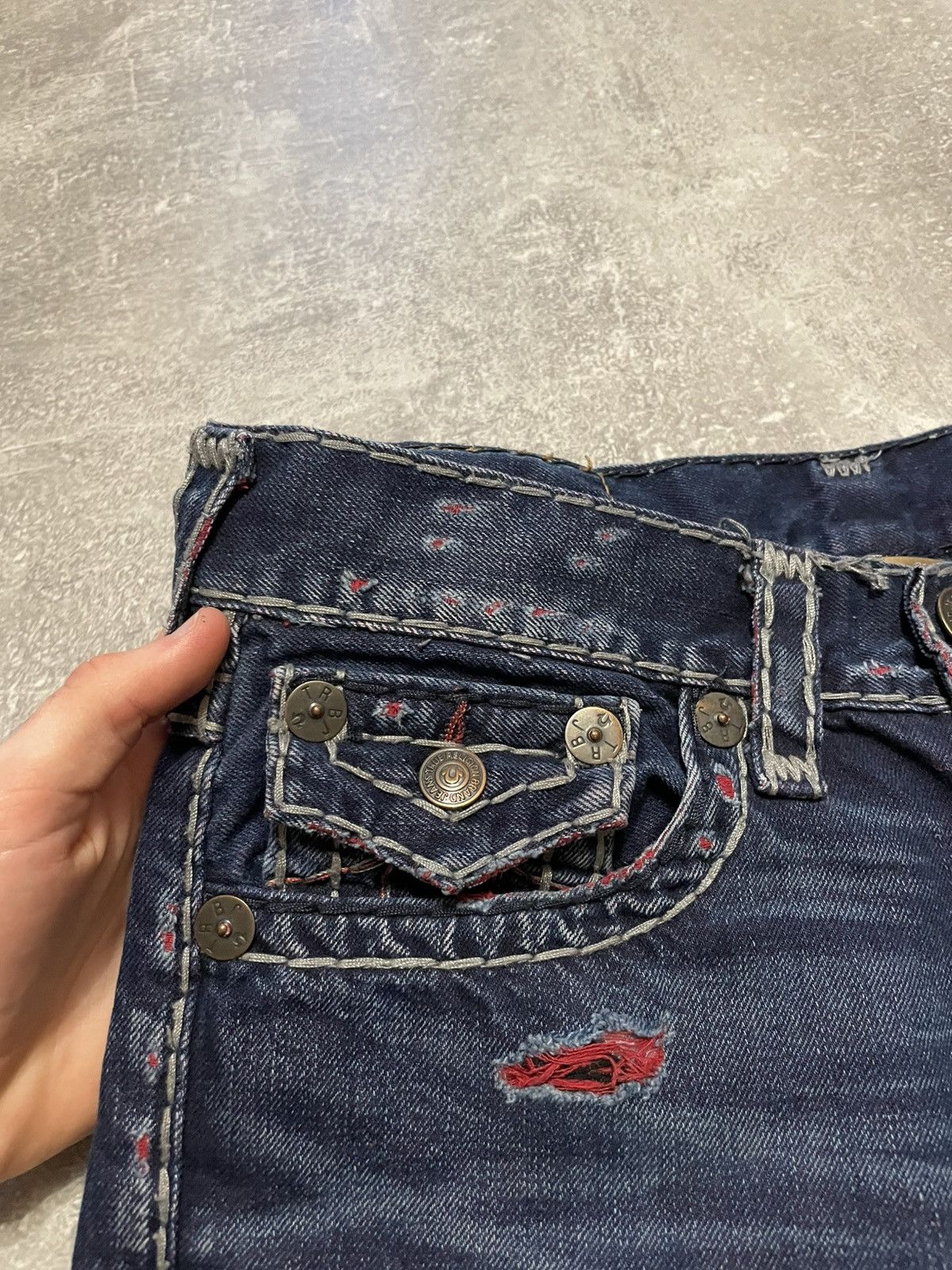 True Religion × Vintage Vintage True Religion Distressed Denim Shorts Size 30 Size US 30 / EU 46 - 6 Thumbnail