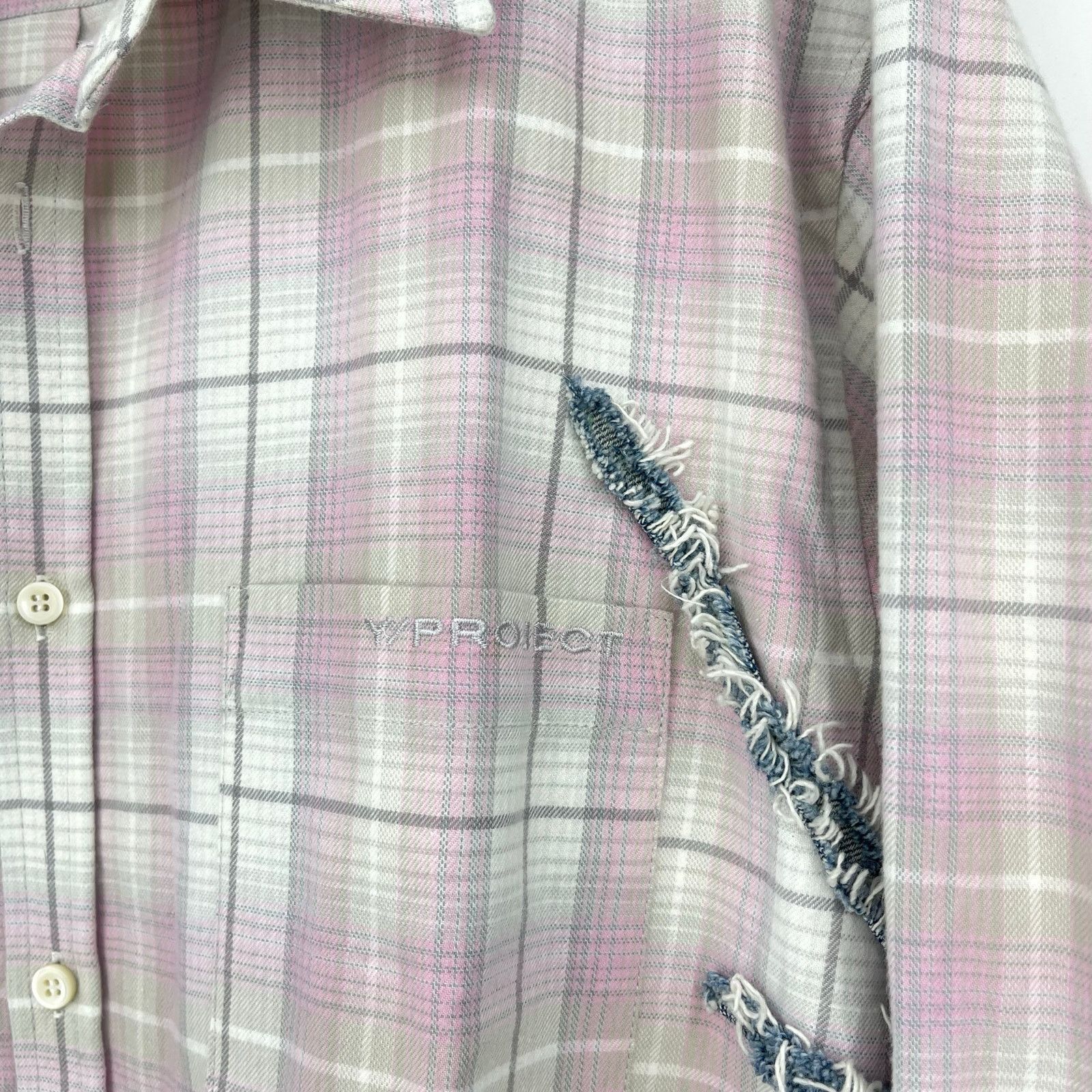 Y/Project Y-PROJECT | Whisker Distressed Denim Flannel Shirt XXL Size US XXL / EU 58 / 5 - 8 Thumbnail