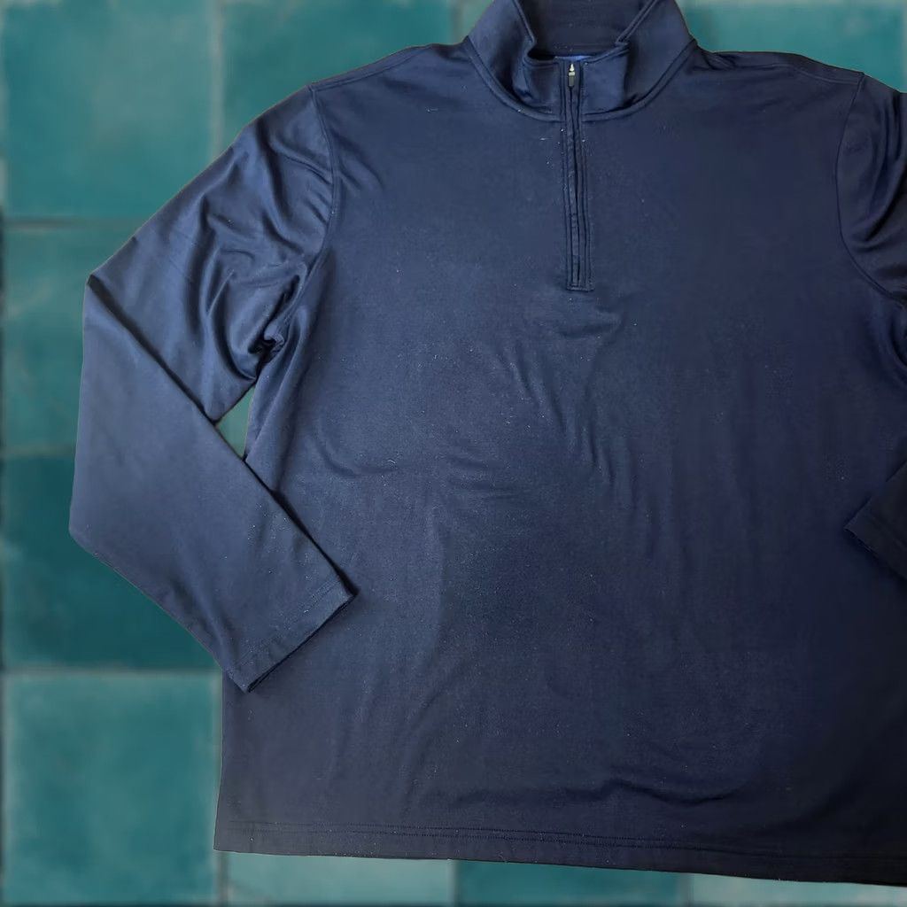 Apt. 9 Apt 9 Mens XL Navy Quarter Zip Pullover Shirt Long Sleeve Size US XL / EU 56 / 4 - 1 Thumbnail