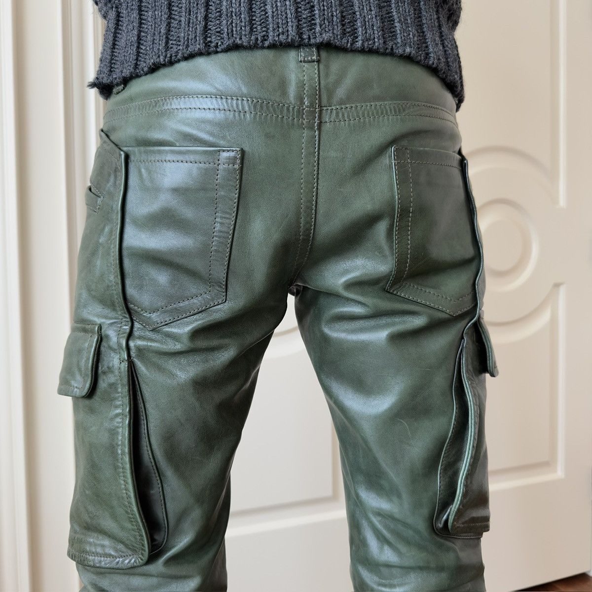 Dsquared2 Dsquared2 F/W 2006 Dark Green Leather Pants Size US 30 / EU 46 - 6 Thumbnail