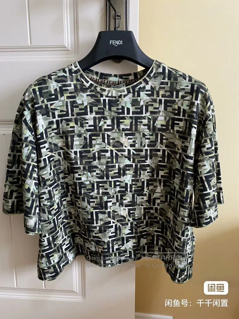 Fendi Fendi Double F Logo Printed Short Sleeve T-Shirt Size M / US 6-8 / IT 42-44 - 1 Thumbnail