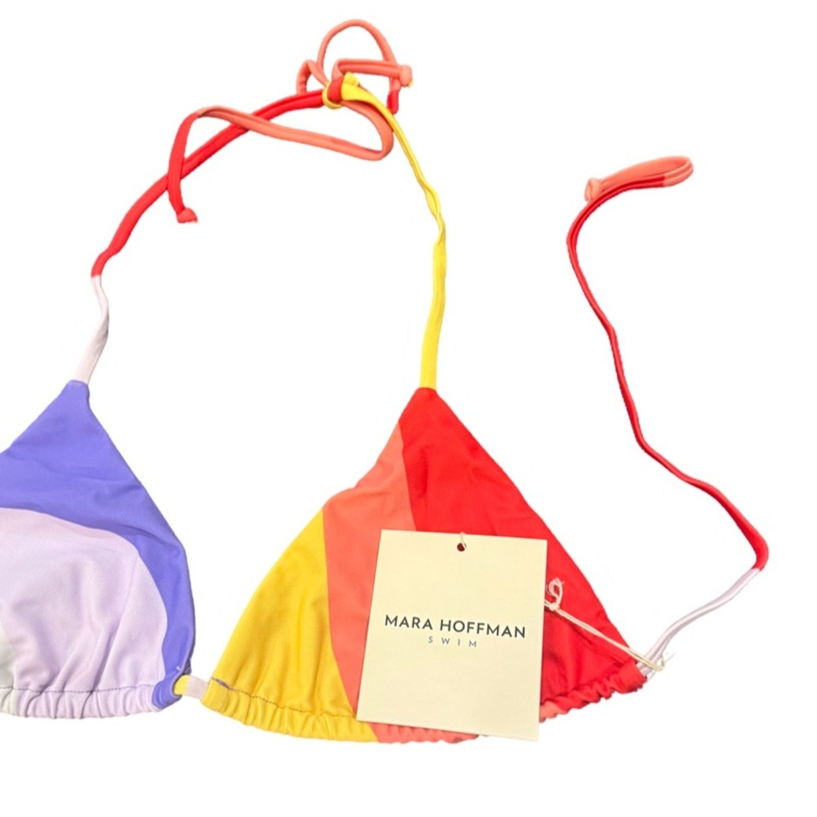 Mara Hoffman Mara Hoffman Rae Triangle Bikini Top - Rainbow Multi Size L Size ONE SIZE - 5 Thumbnail