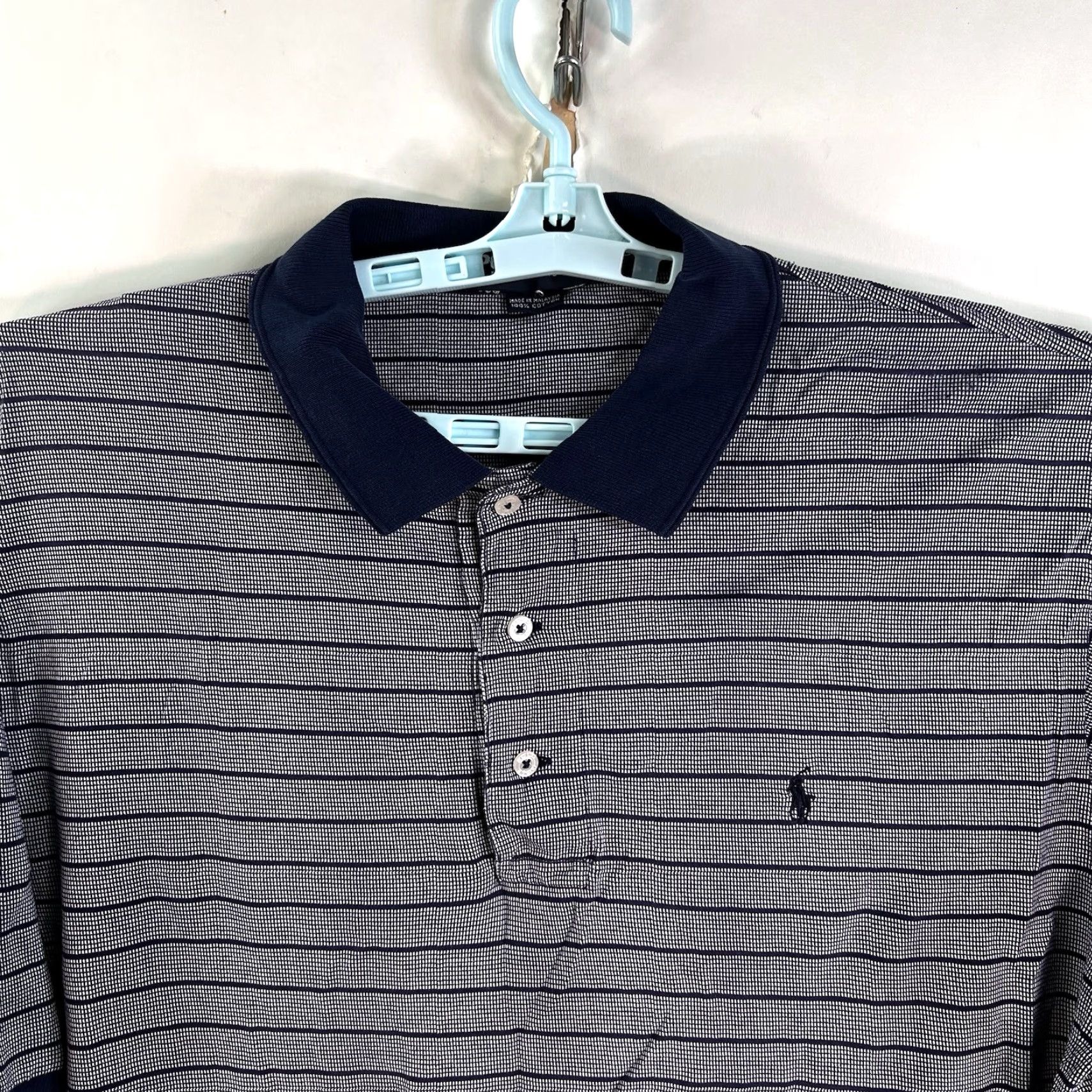 Ralph Lauren Ralph Lauren Polo Golf Shirt Mens XL Blue Striped Cotton Short Sleeve Size US XL / EU 56 / 4 - 4 Thumbnail