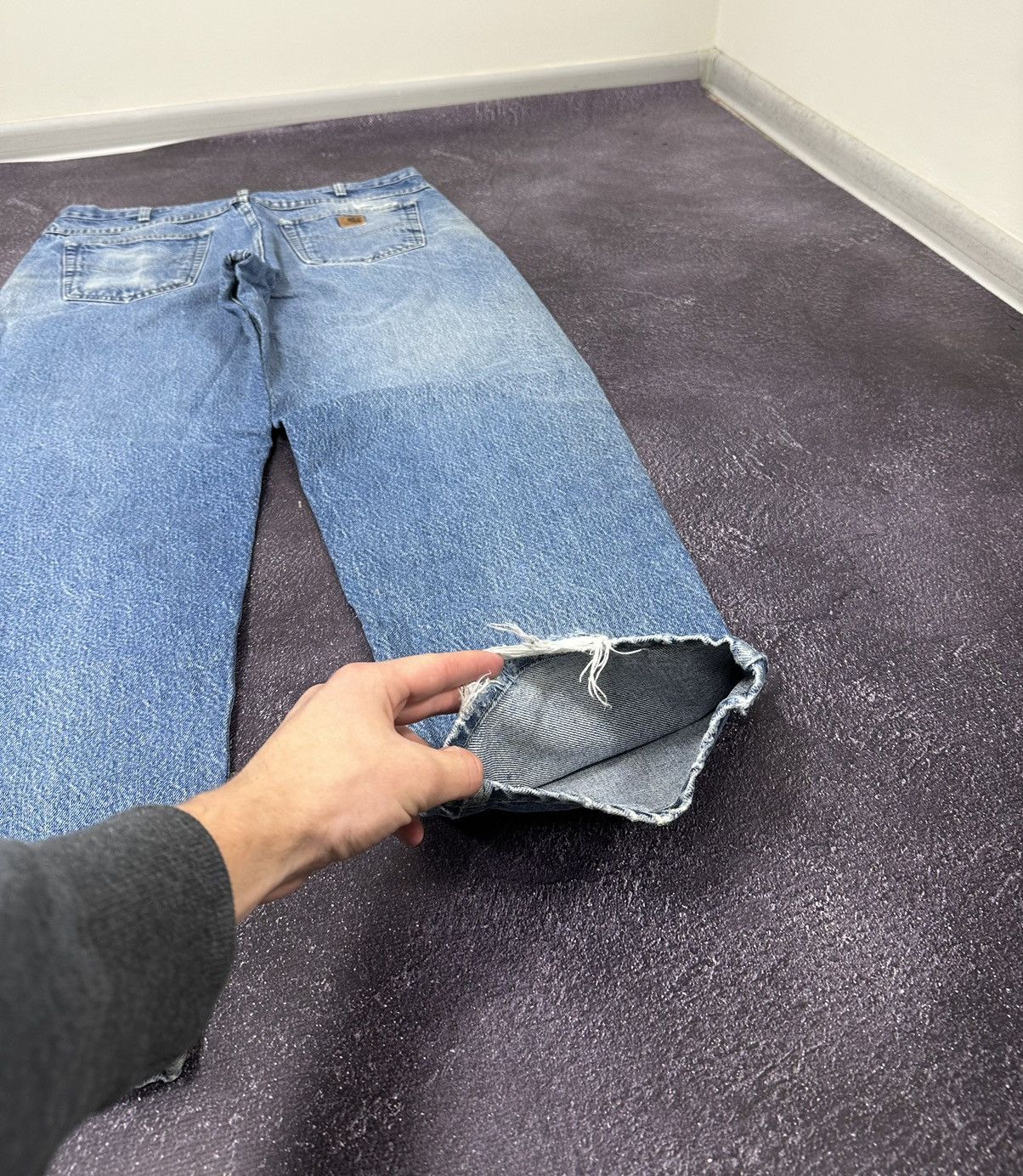 Carhartt × Vintage Vintage 90s Carhartt Baggy Work Light Blue Denim Jeans Pants Size US 38 / EU 54 - 3 Thumbnail