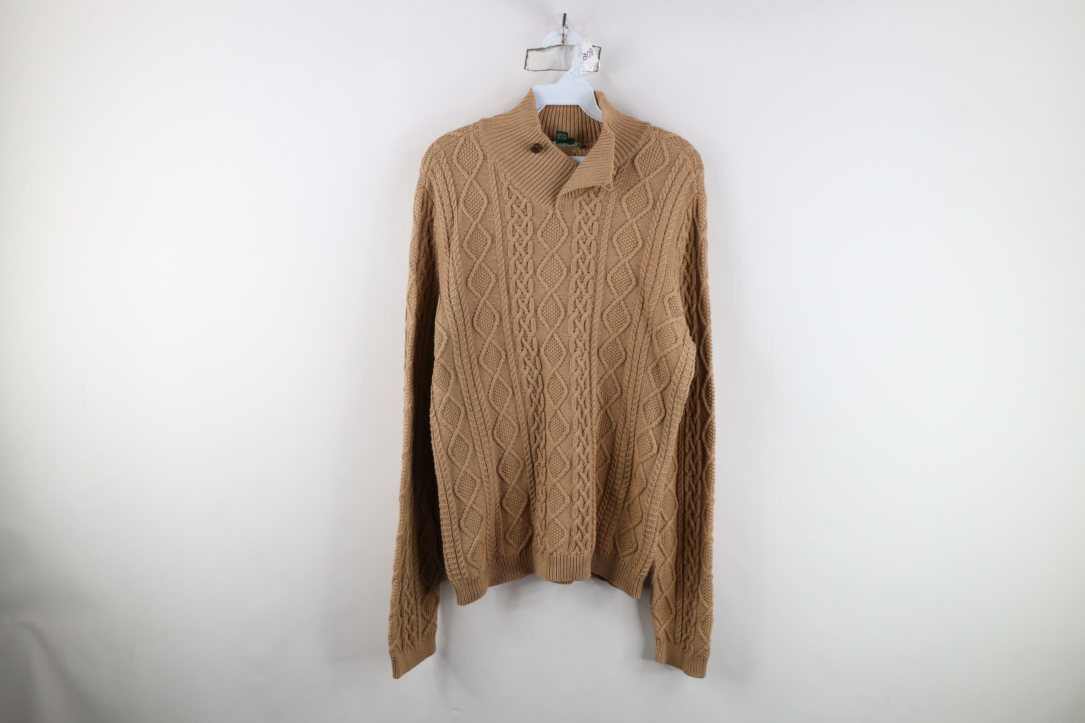 Ralph Lauren Vintage 90s Ralph Lauren Chunky Cable Knit Sweater Brown Size XL / US 12-14 / IT 48-50 - 1 Thumbnail