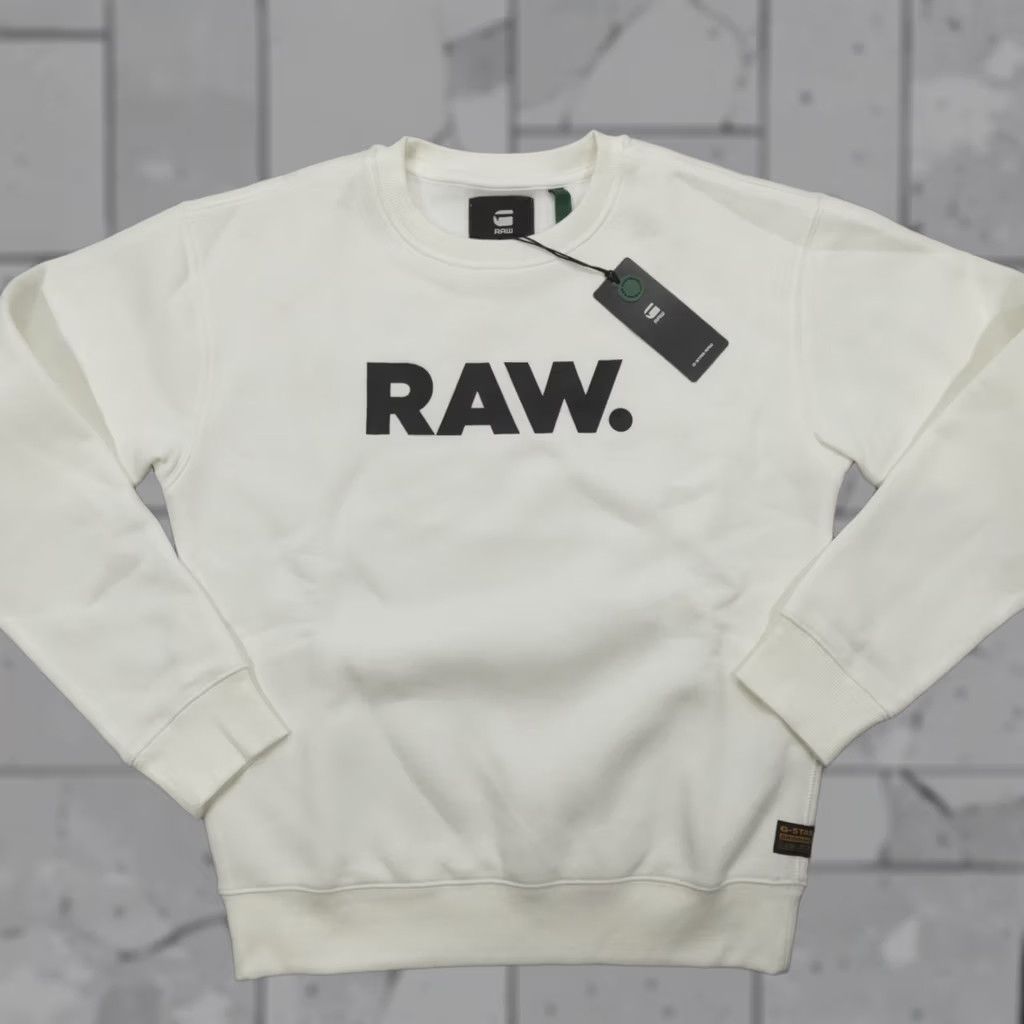 G-Star G-Star Raw Premium Core Crewneck Sweatshirt Milk Women's Size S Beige Crew Neck Long Sleeve Pullover Logo Graphic Print All Seasons Regular Fit Size S / US 4 / IT 40 - 1 Thumbnail