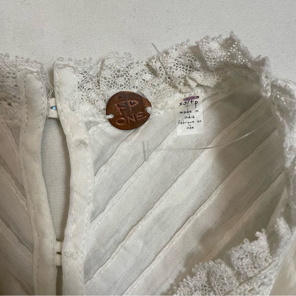 Free People New Free People White Eloise Embroidered Tunic Size XS Size XS / US 0-2 / IT 36-38 - 7 Thumbnail