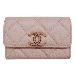 Chanel Card Holder Quilted Caviar Gold-tone BlackChanel Card Holder Quilted  Caviar Gold-tone Black - OFour