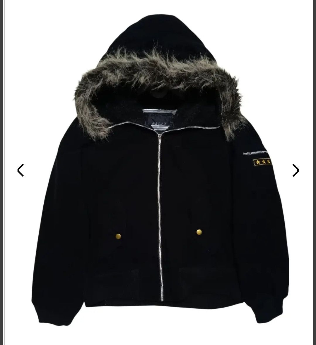 BUFFALO BOBS 2000's Faux Fur Hoodie Cropped Velvet Jacket Size US M / EU 48-50 / 2 - 10 Thumbnail