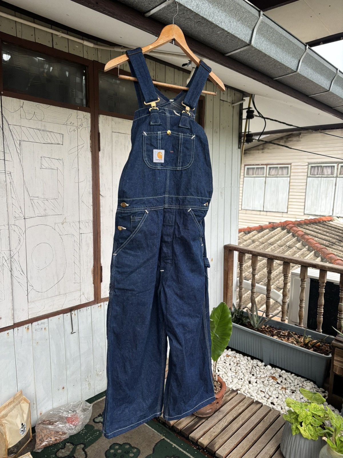 Carhartt × Vintage Vintage 1990’s-1980’s Carhartt Denim Bib Overall Size 28x32 Size US S / EU 44-46 / 1 - 2 Thumbnail
