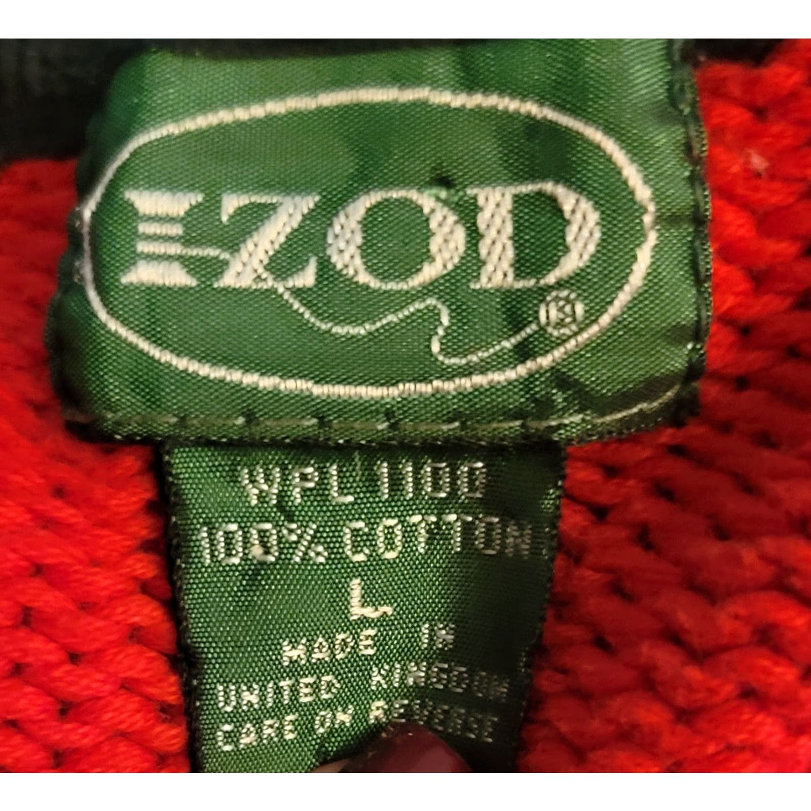 Izod VINTAGE Izod Lacoste Cardigan Sweater Diamond Argyle 80s Red Cotton L Mens Size US L / EU 52-54 / 3 - 6 Thumbnail