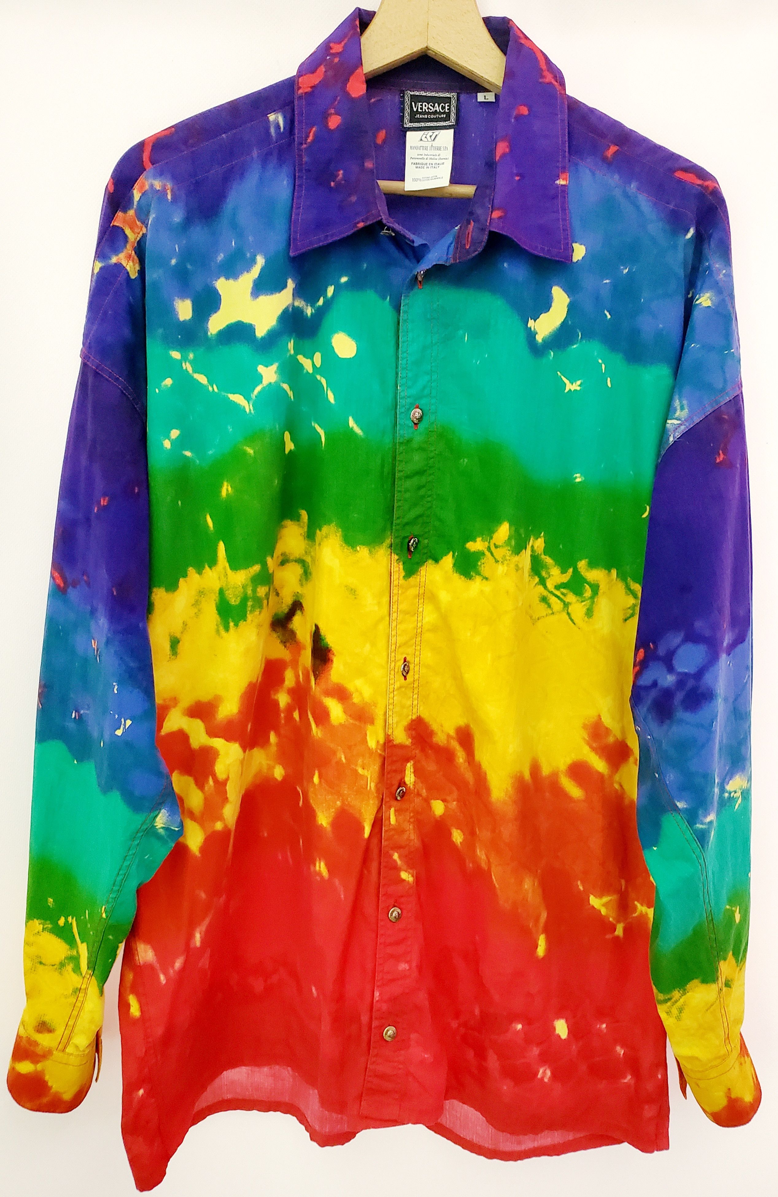 Versace Jeans Couture × Vintage Vintage 90s Versace Jeans Couture shirt size L perfect condi Size US L / EU 52-54 / 3 - 1 Thumbnail