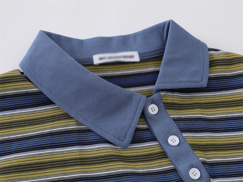 Vintage Men's retro striped lapel long-sleeved T-shirt Size US M / EU 48-50 / 2 - 3 Thumbnail