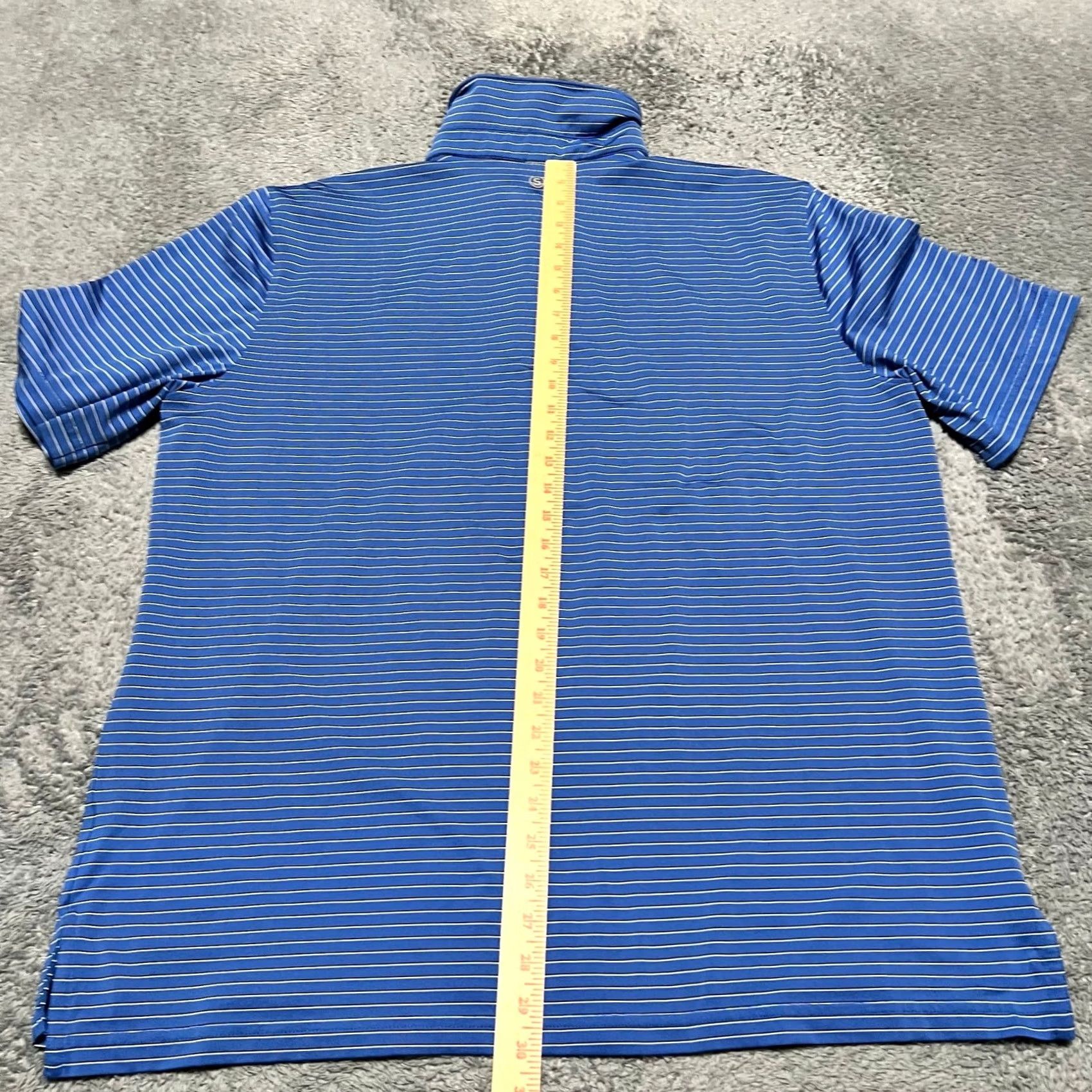 Vintage Stitch Polo Shirt Mens XL Blue Striped Performance Golf Size US XL / EU 56 / 4 - 7 Thumbnail