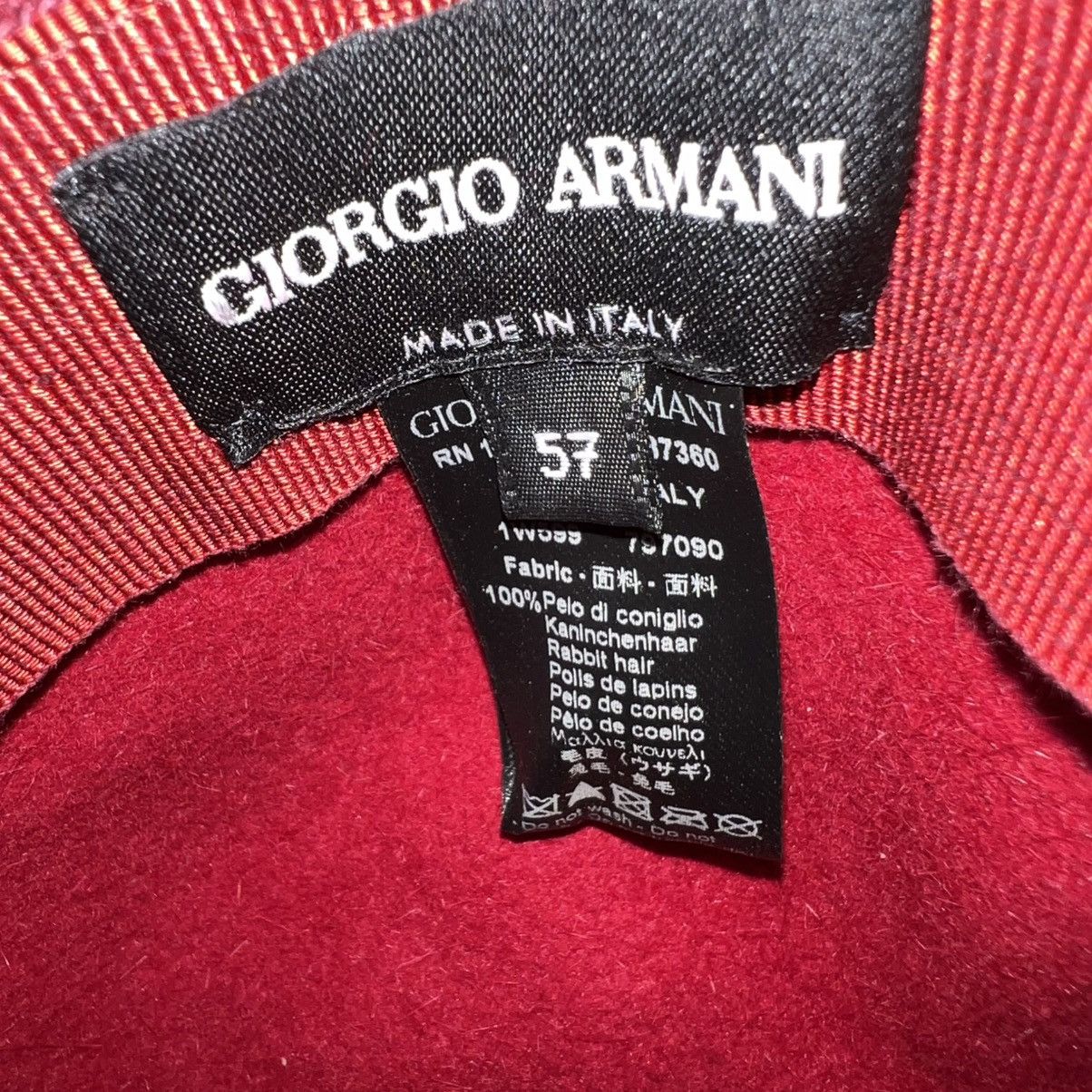 Giorgio Armani Giorgio Armani Cloche Hat Women 57 Red Rabbit Hair Italy Size ONE SIZE - 14 Thumbnail