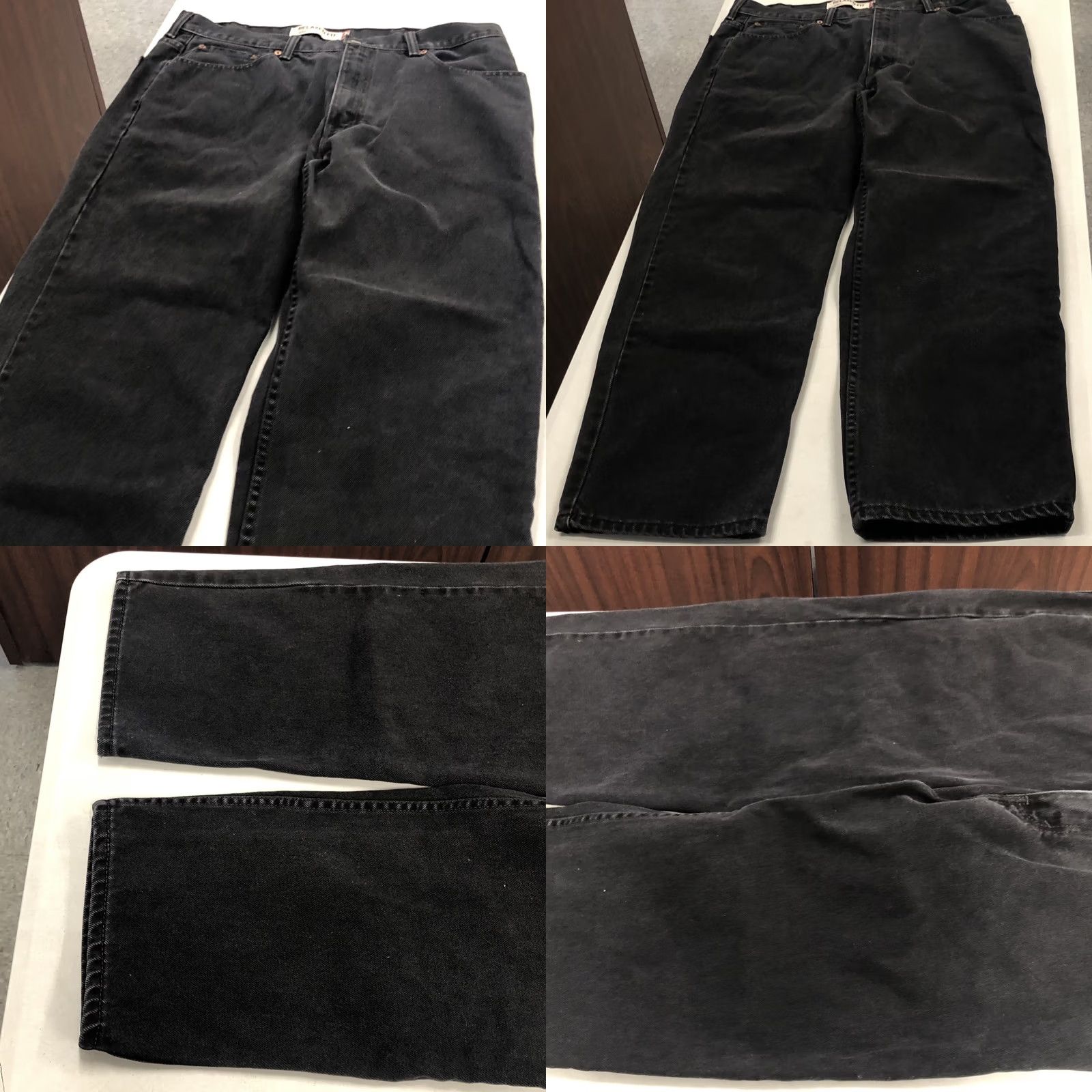 Levi's Levi's Jeans 550 37x28 Black Relaxed Straight 100% Cotton Denim Mens Regular Waist 37 Inseam 28 - Dark Wash Vintage No Size US 37 - 9 Thumbnail