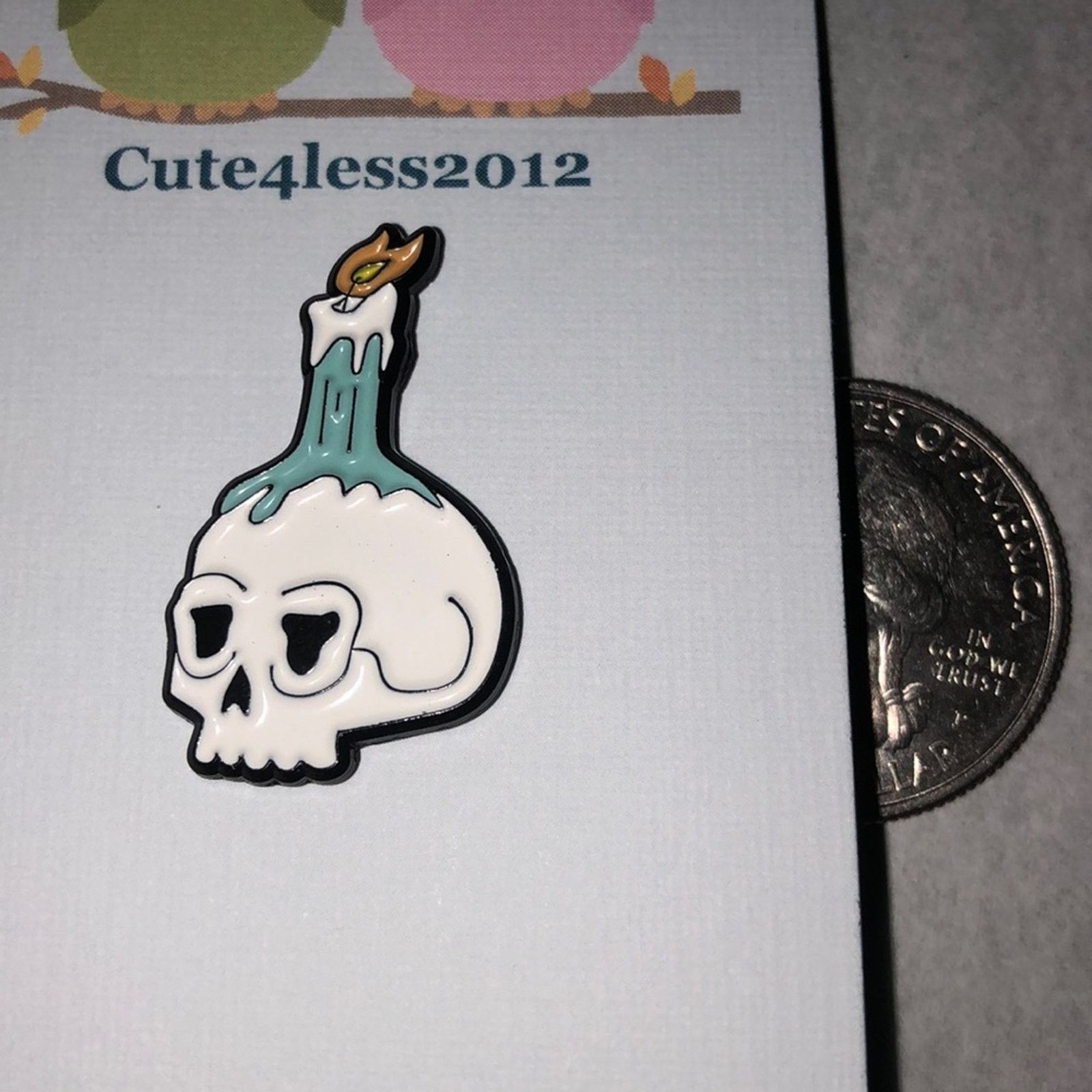 Other Burning Candle Skull Halloween Pin Brooch Size ONE SIZE - 1 Thumbnail