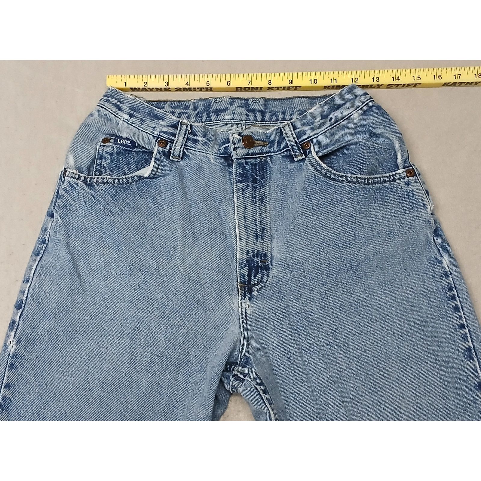 Lee Lee (10L) Vintage High Rise Tapered Leg Blue Denim Jeans Size 32" / US 10 / IT 46 - 3 Thumbnail