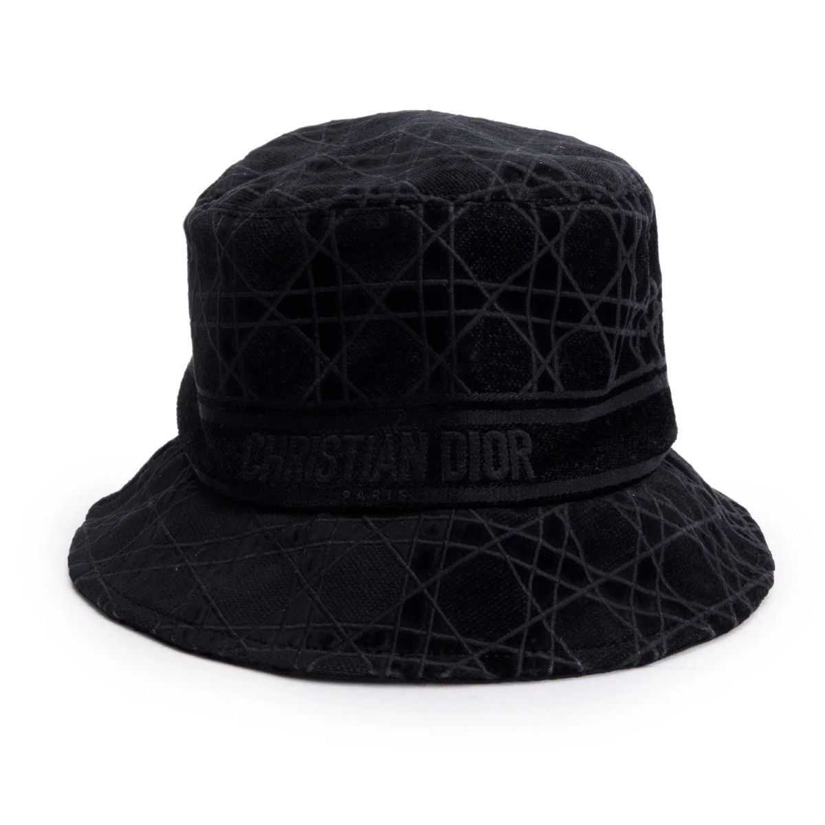 Dior Homme ハット Dior Oblique Bucket Hat Navy Blue and Beige Blended Cotton