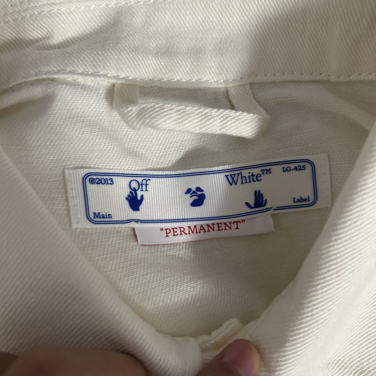Off-White New Off-White White Carvaggio Arrow Denim Overshirt Small Size US S / EU 44-46 / 1 - 3 Thumbnail
