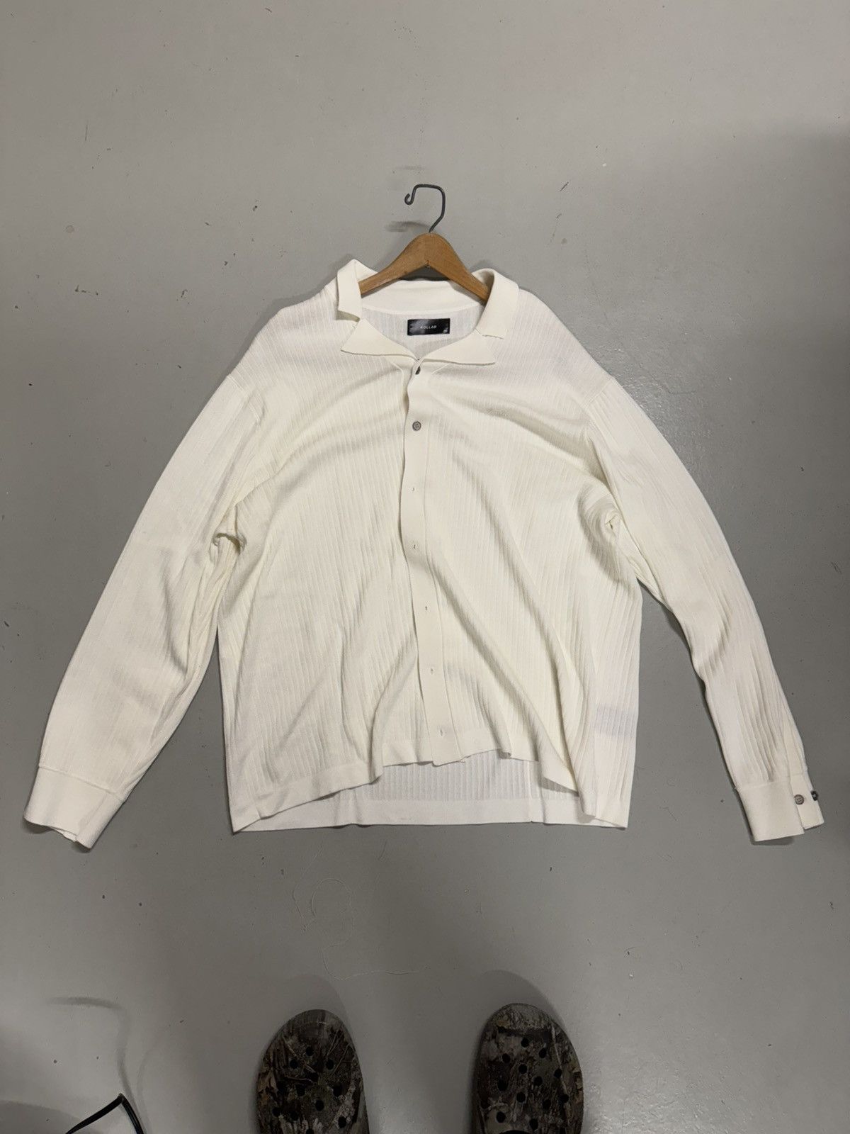 Designer × Kollar Clothing Kollar Knit Logo Button Down - White Size US XXL / EU 58 / 5 - 2 Thumbnail