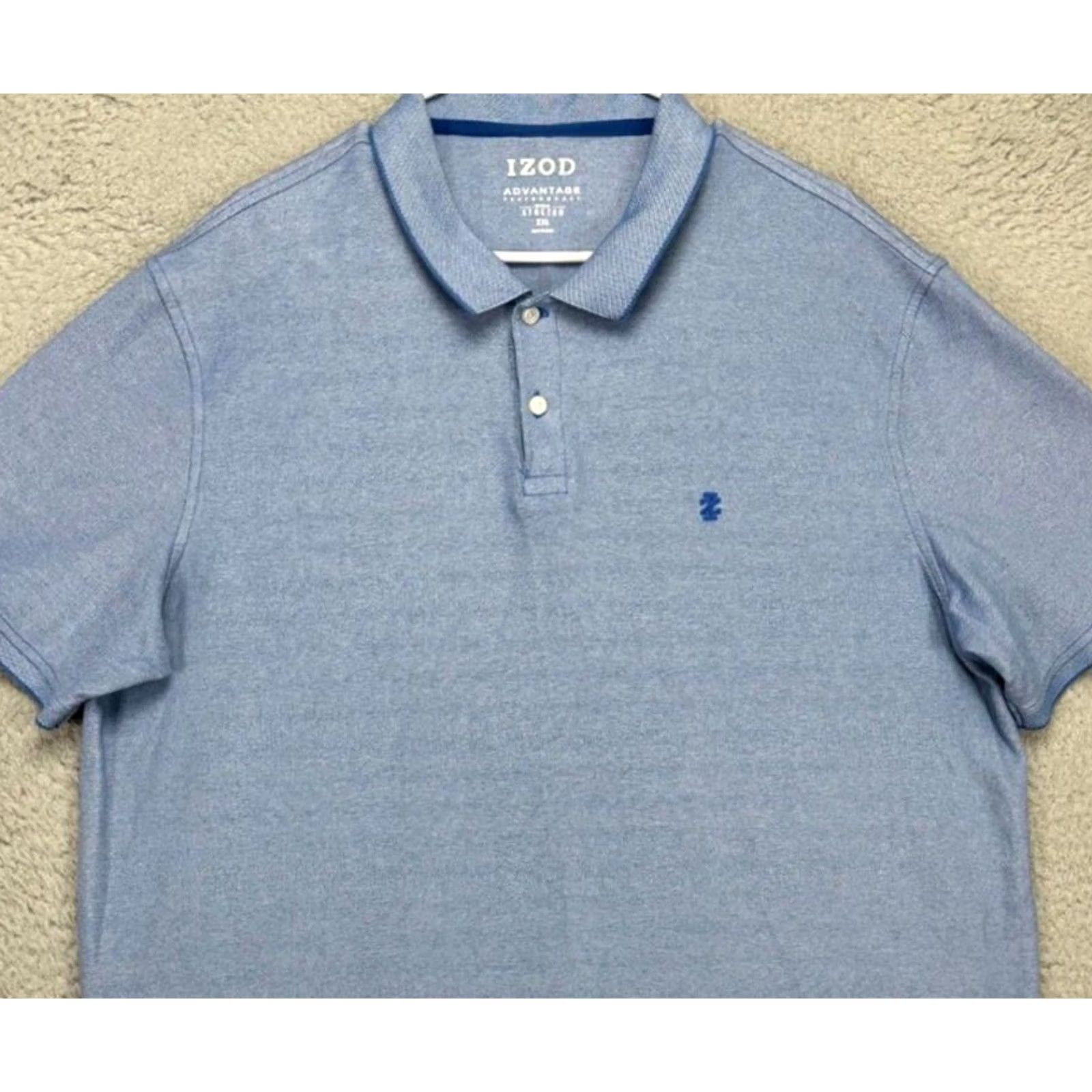 Izod IZOD Mens Golf Polo Shirt Adult 2XL Blue Advantage Performance Stretch Rugby Casual Outdoor Size US XXL / EU 58 / 5 - 2 Thumbnail