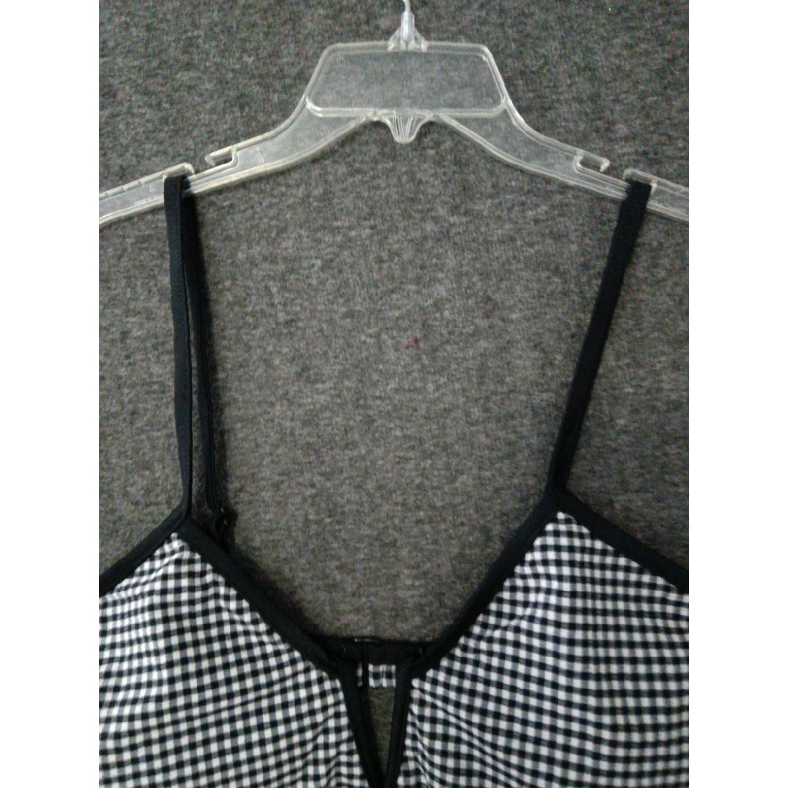 Vintage Time and Tru Women’s V Wire Longline Checkered Spaghetti Strap Swimsuit Top 2XL Size XXL / US 16-18 / IT 52-54 - 3 Thumbnail