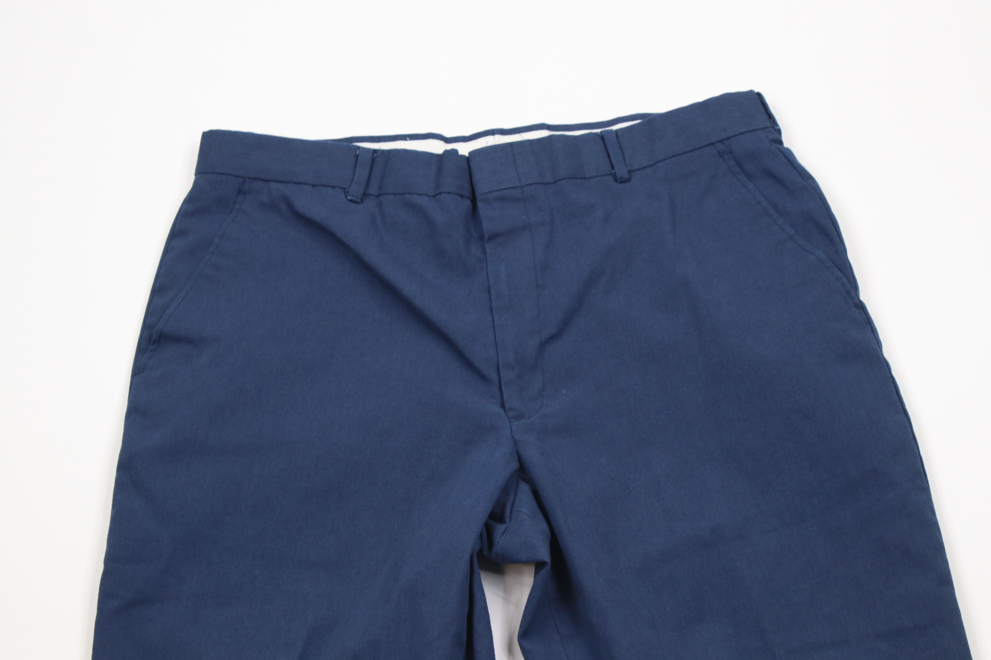 Vintage Vintage 70s Streetwear Flared Wide Leg Chino Pants Blue USA Size US 32 / EU 48 - 2 Thumbnail