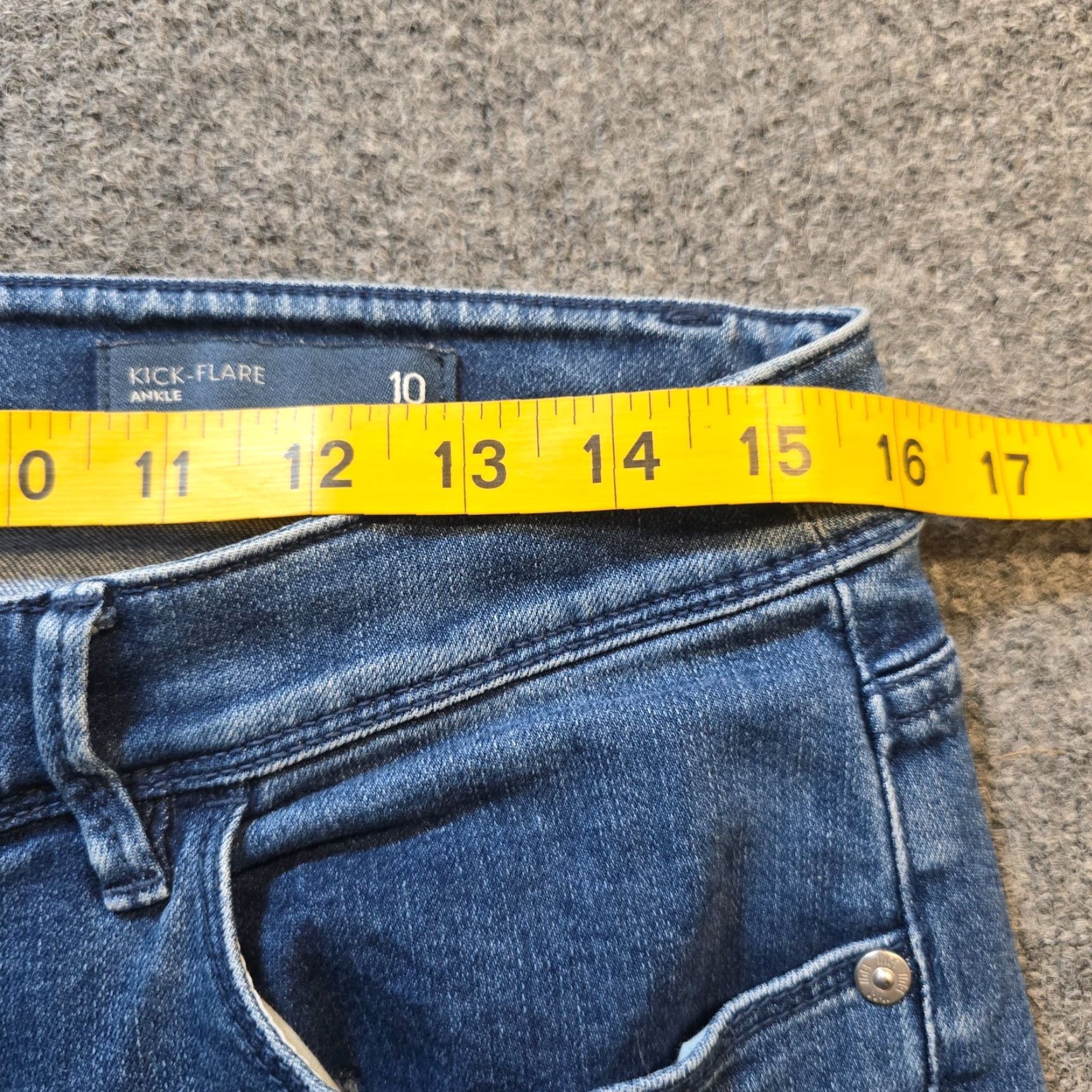 J. Jill J Jill Jeans Pants Women Size 10 Blue Kick Flare Ankle High Rise Raw Hem Capsule Jeans Size 32" / US 10 / IT 46 - 6 Thumbnail