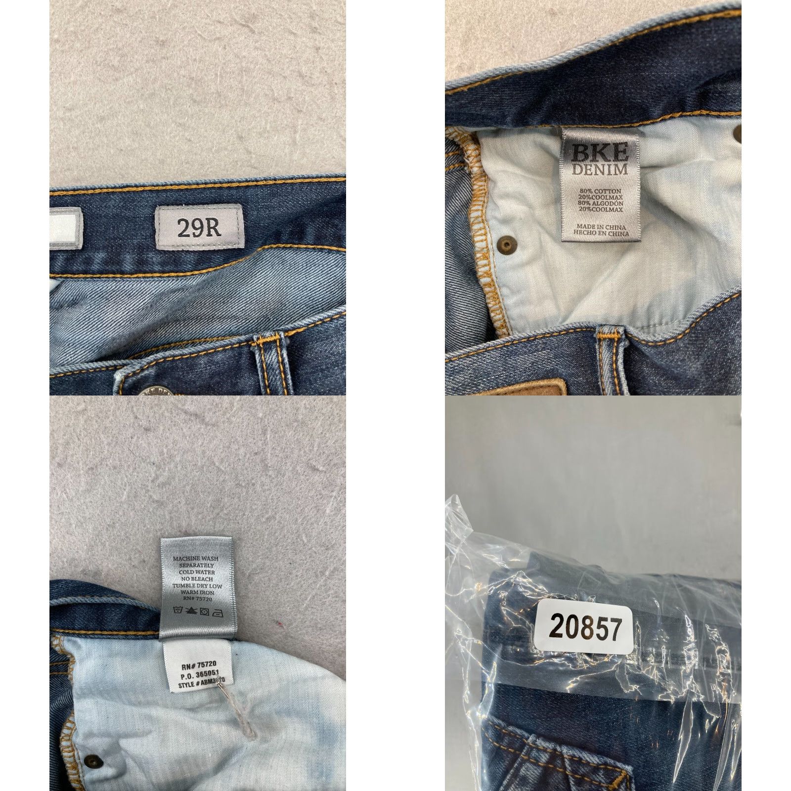 BKE BKE Jeans Mens 29R 5-Pocket Denim Slim Straight Inseam 32 Blue Cotton Blend Belt Buckle Bke Cowhide Logo Size US 29 - 8 Thumbnail
