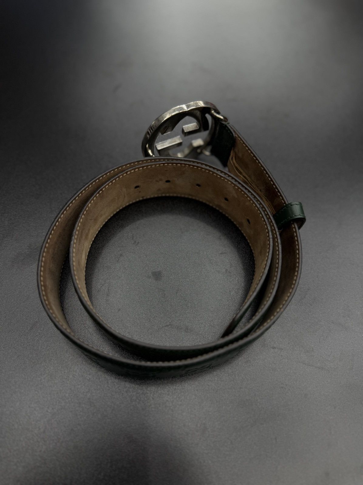 Gucci Gucci Green Monogram Belt Size 95/38 🧼 Size 38 - 10 Thumbnail